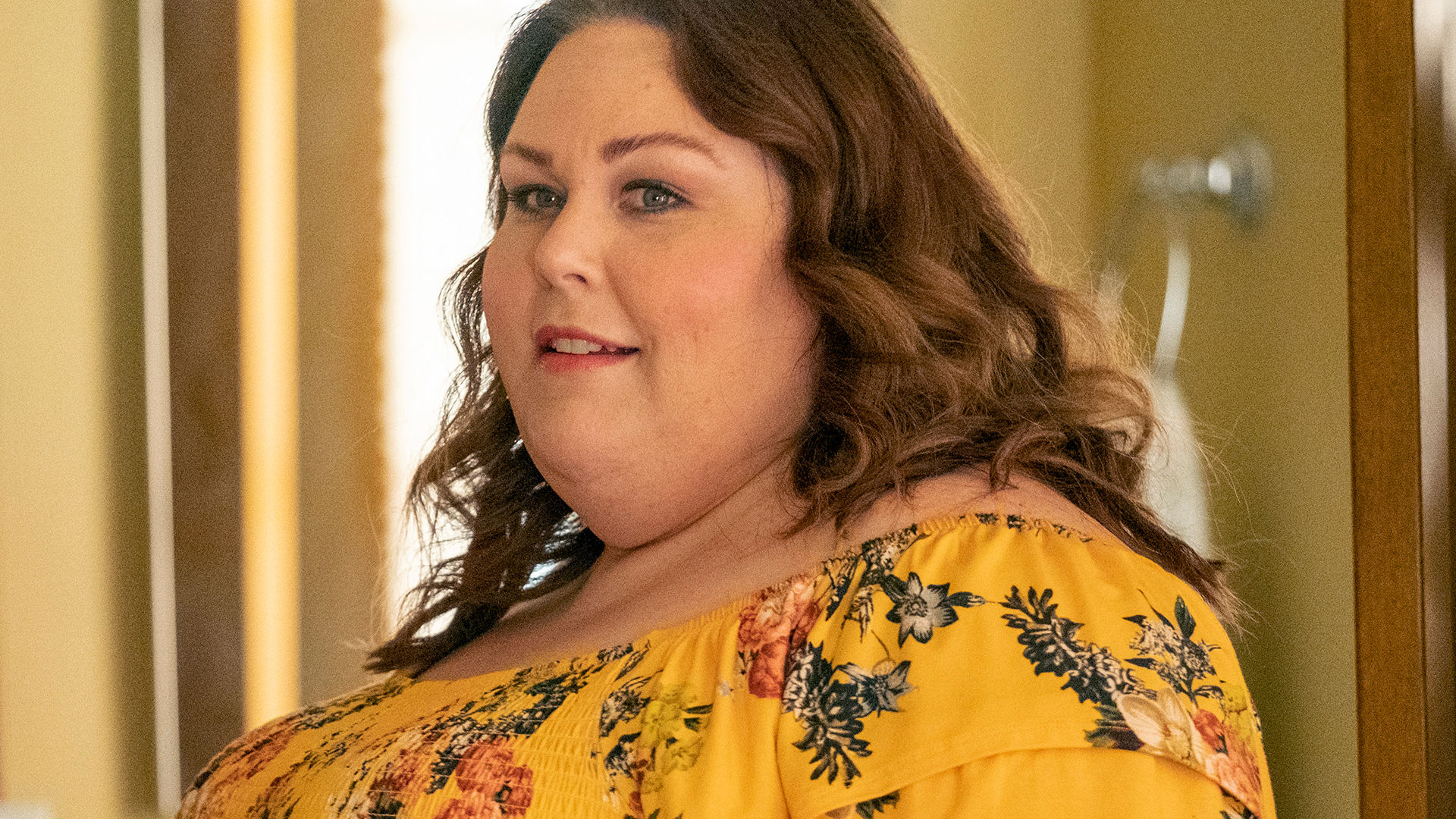 Chrissy Metz as Kate Pearson looking at Toby in ‘This Is Us’ Season 5 Episode 16.