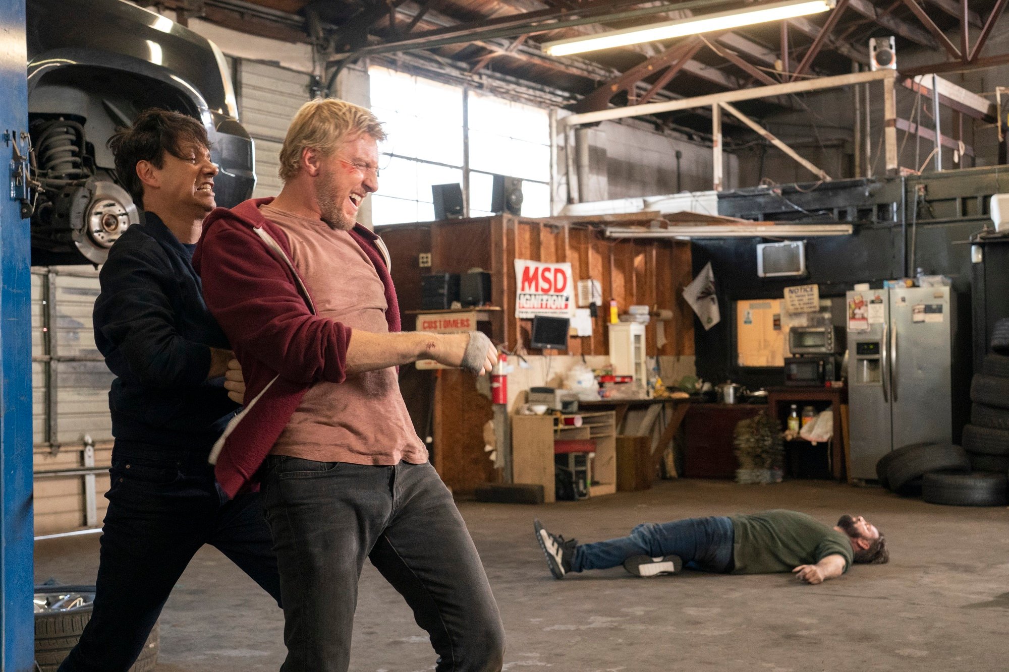 Cobra Kai: Johnny Lawrence in the garage fight