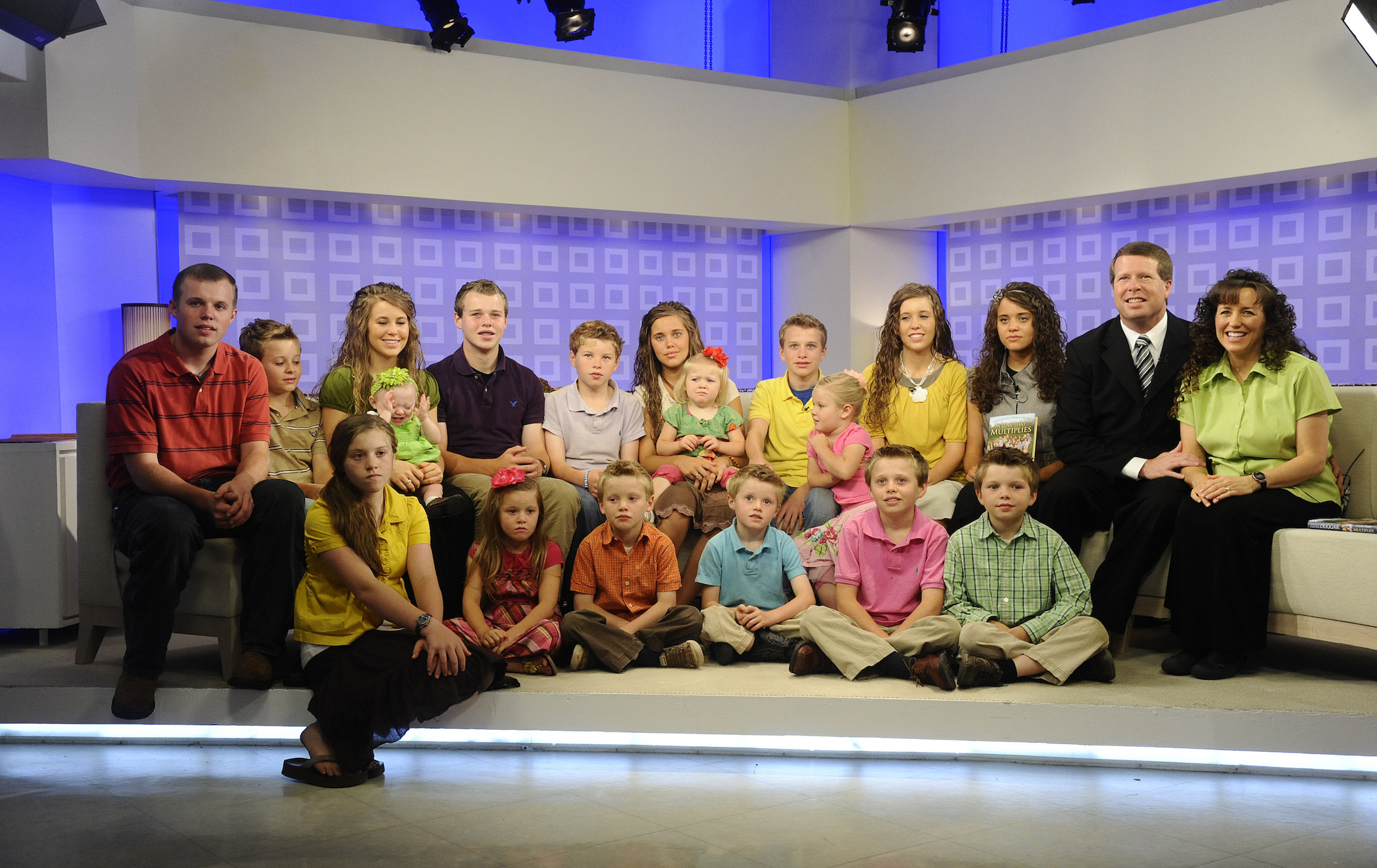 The Duggar family all sitting together on stage to appear on NBC News' 'Today' show
