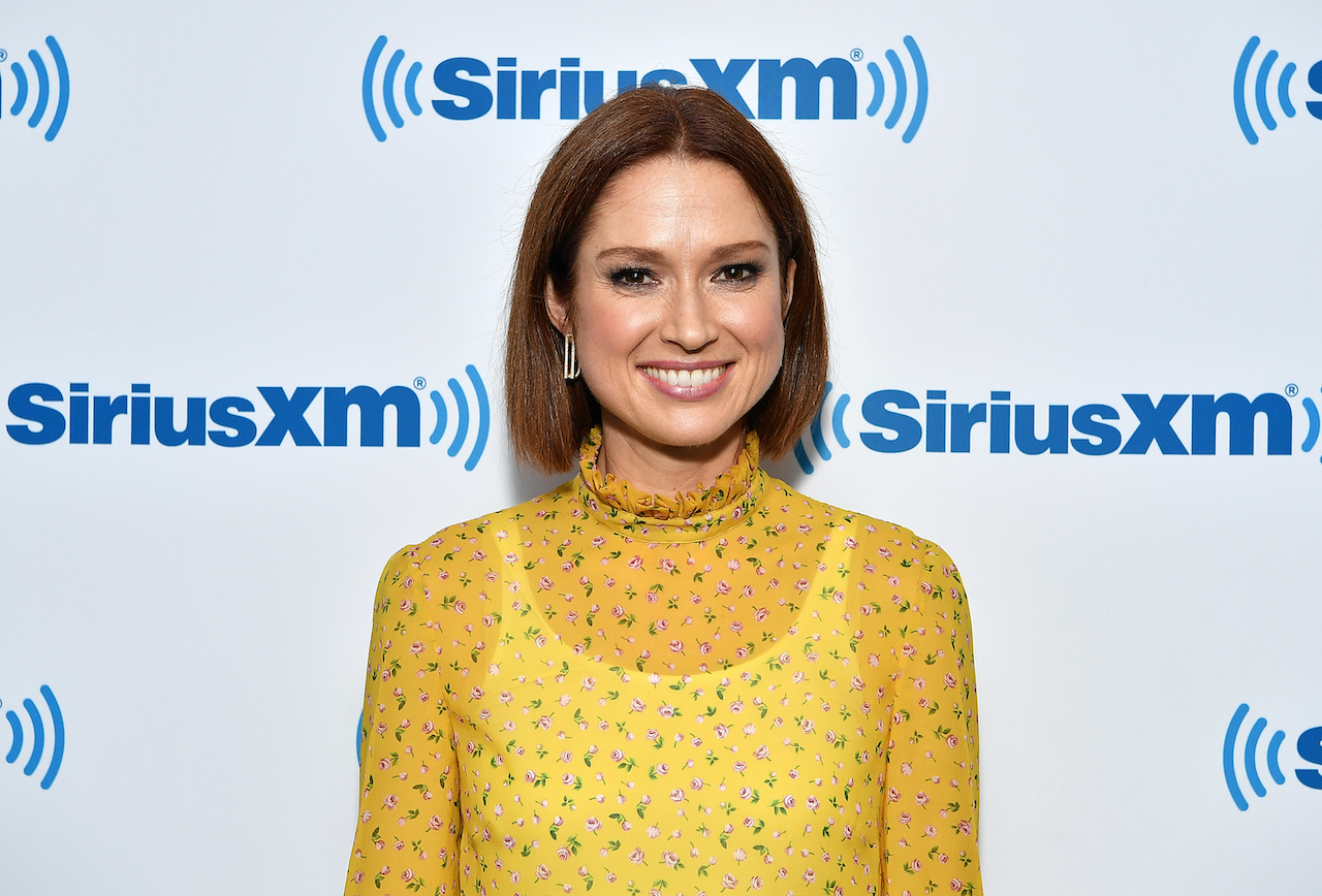 Ellie Kemper smiles for cameras as she joins SiriusXM host Ron Bennington for special 'Unmasked' event at SiriusXM Studios