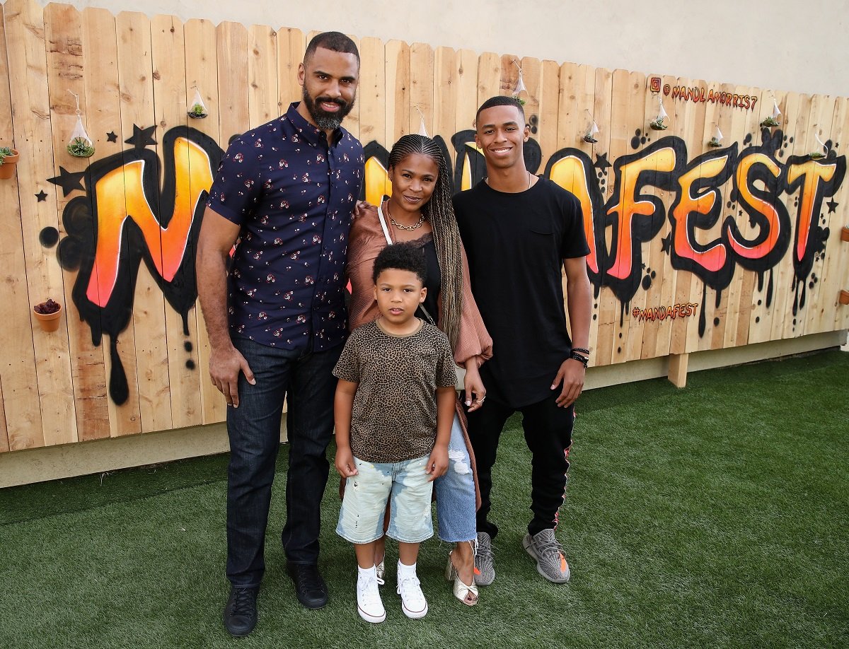 Family photo of Ime Udoka, Kez Udoka, Nia Long and Massai Dorsey II