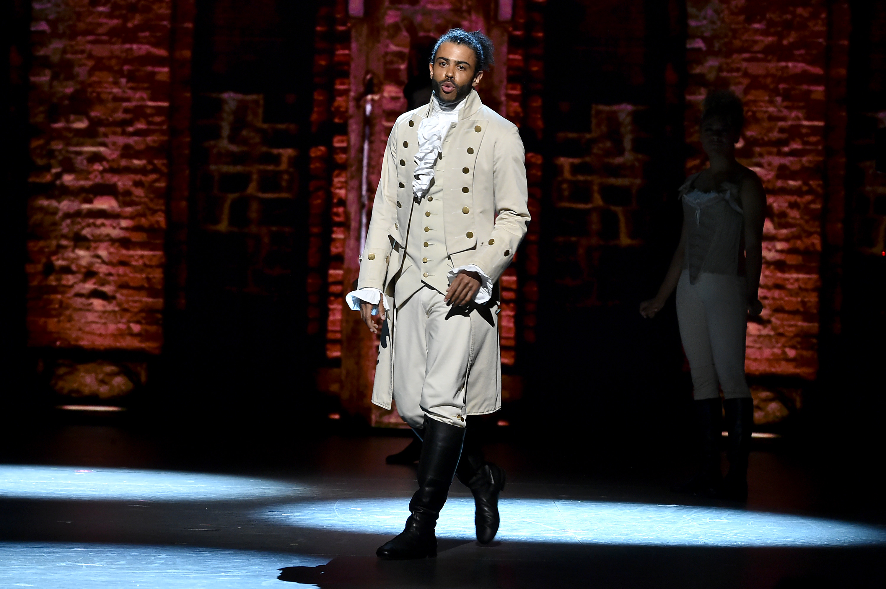 Daveed Diggs of 'Hamilton' performs on stage during the 70th Annual Tony Awards