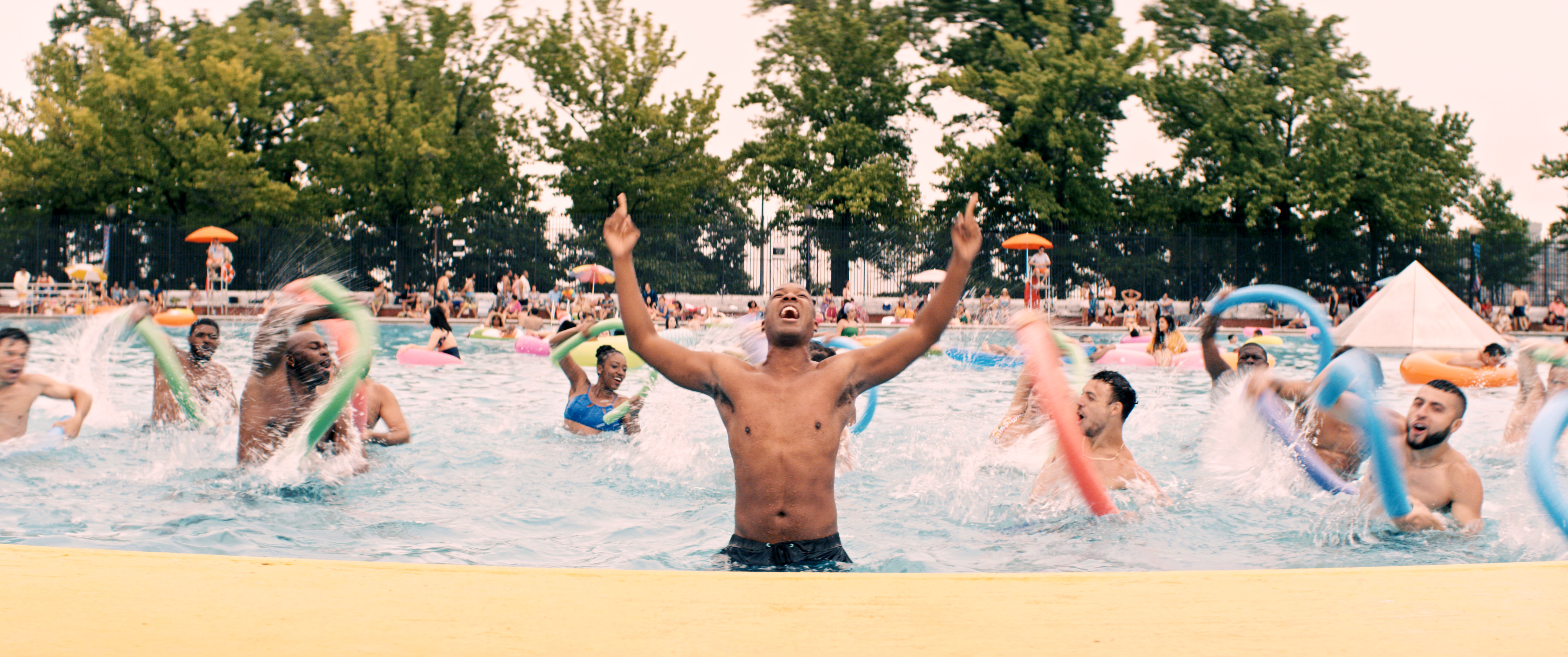 In the Heights: Corey Hawkins leads swimming pool song