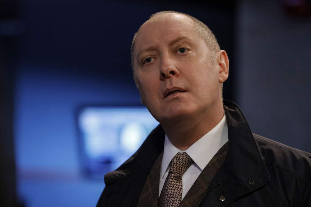 James Spader as Raymond 'Red' Reddington looks concerned in an episode of 'The Blacklist'.
