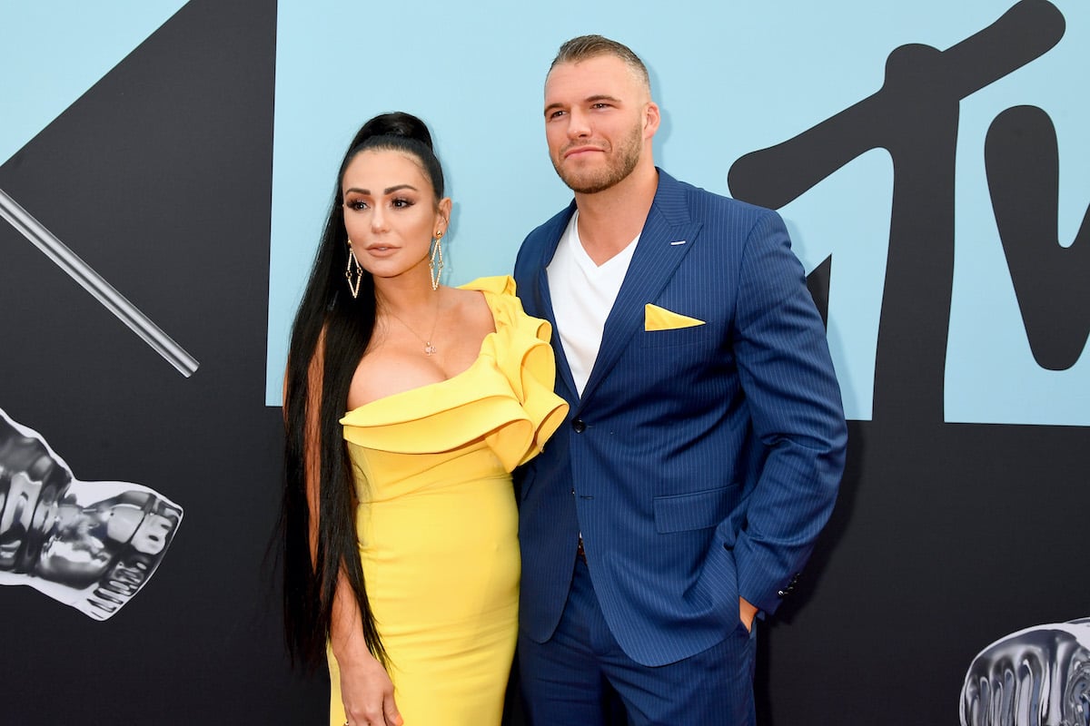 'Jersey Shore: Family Vacation' star Jenni 'JWoww' Farley and her fiancé Zack '24' Carpinello at the 2019 MTV movie awards