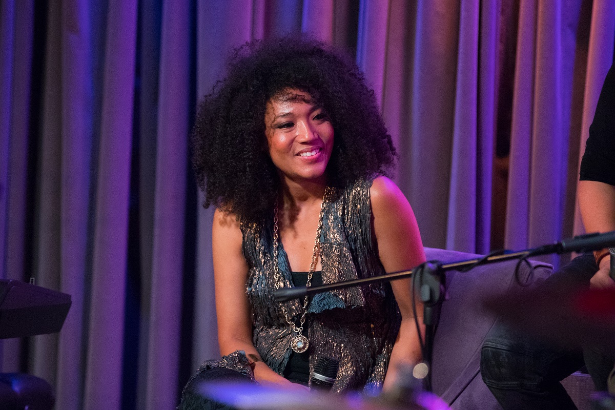 Judith Hill speaking onstage during Girls Rising Panel & Performance at GRAMMY Museum