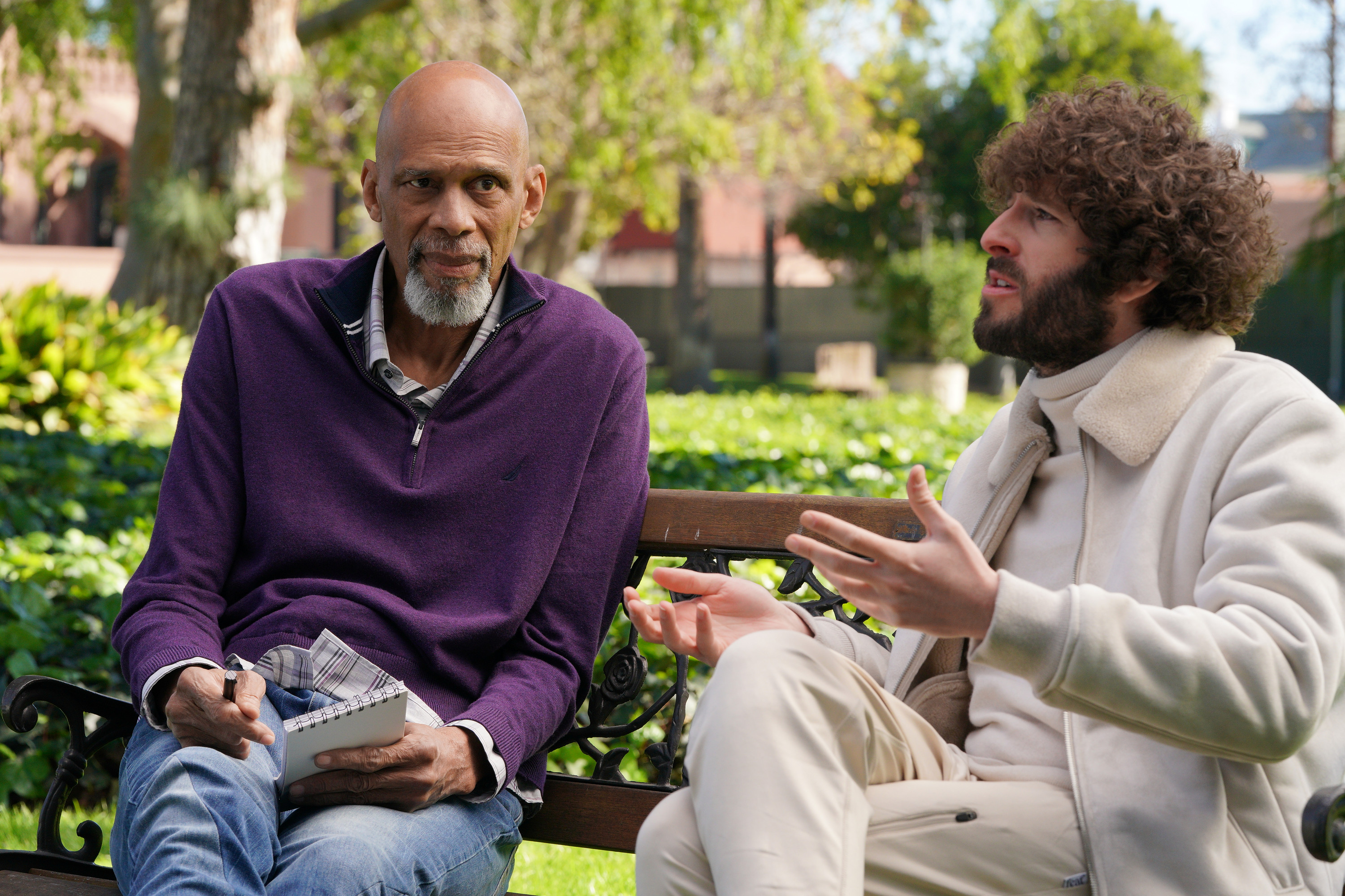 Kareem Abdul-Jabbar and Dave Burd in a season 2 episode of 'Dave' on FX