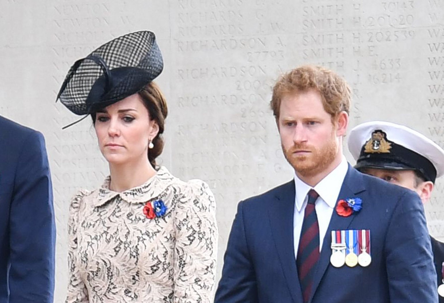 Kate Middleton and Prince Harry attend the commemoration of the Battle of the Somme