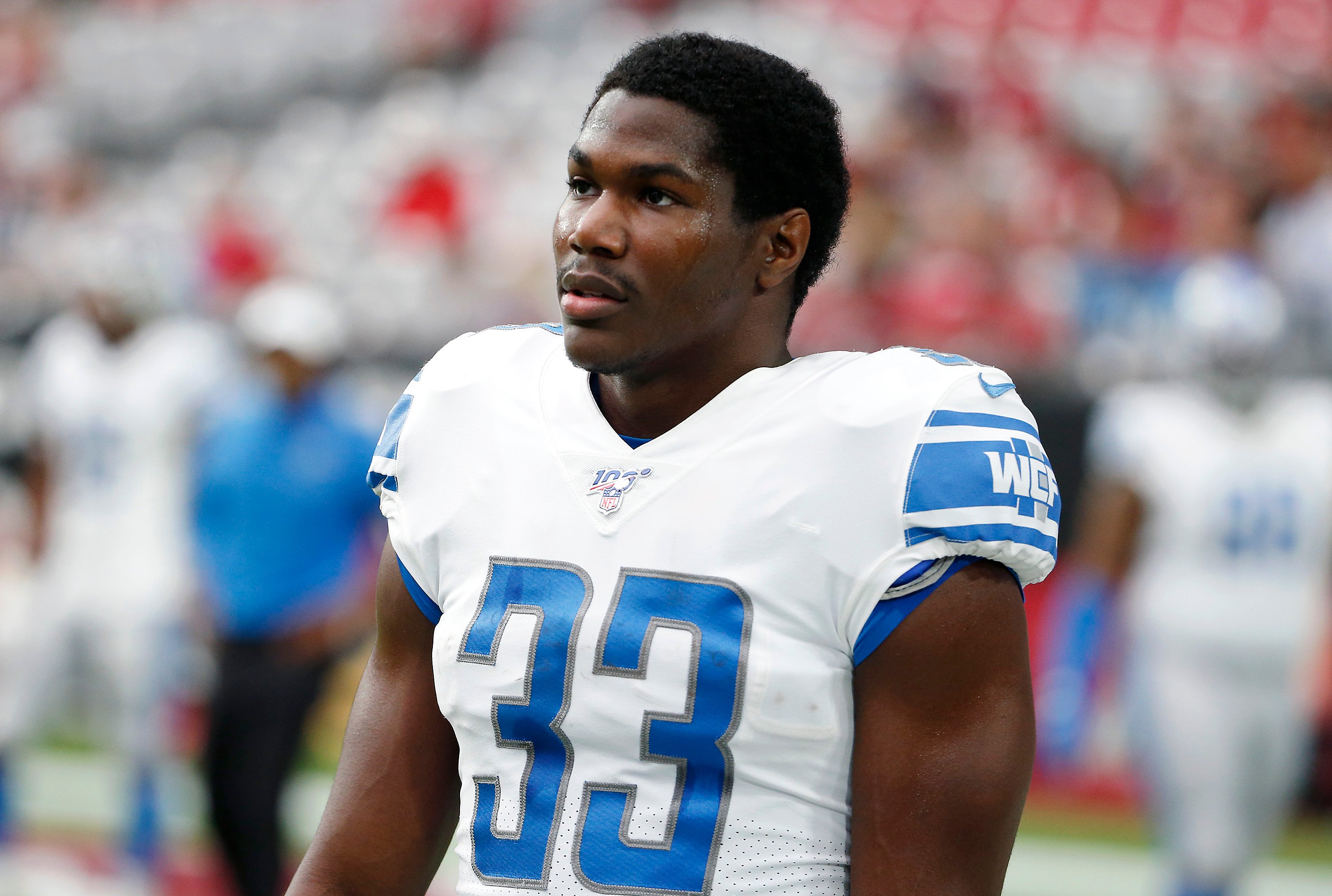 Running back Kerryon Johnson number 33 of the Detroit Lions