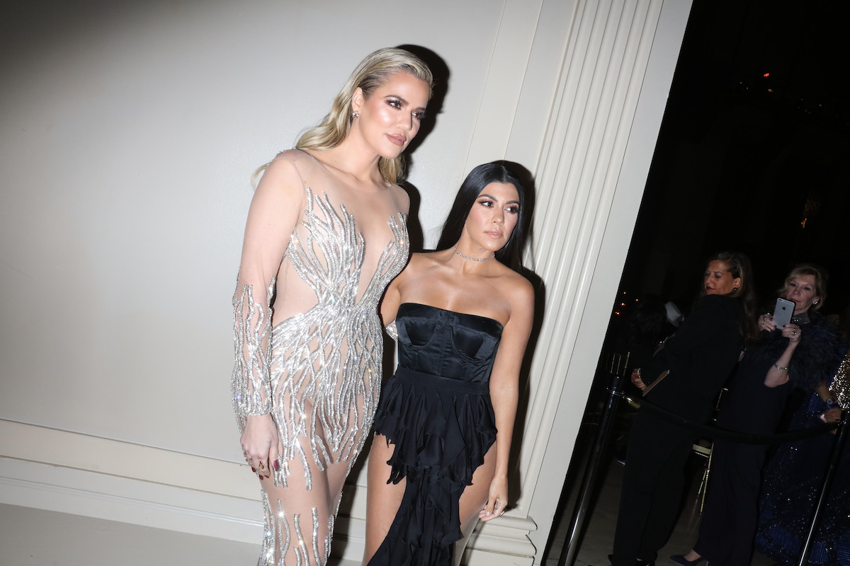 Khloe and Kourtney Kardashian attend the Angel Ball dressed in ball gowns