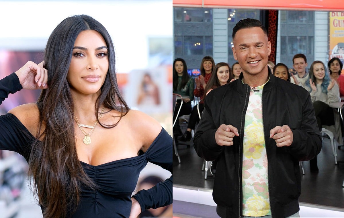 A photo of 'KUWTK' star Kim Kardashian West next to a photo of Mike 'The Situation' Sorrentino from 'Jersey Shore: Family Vacation'