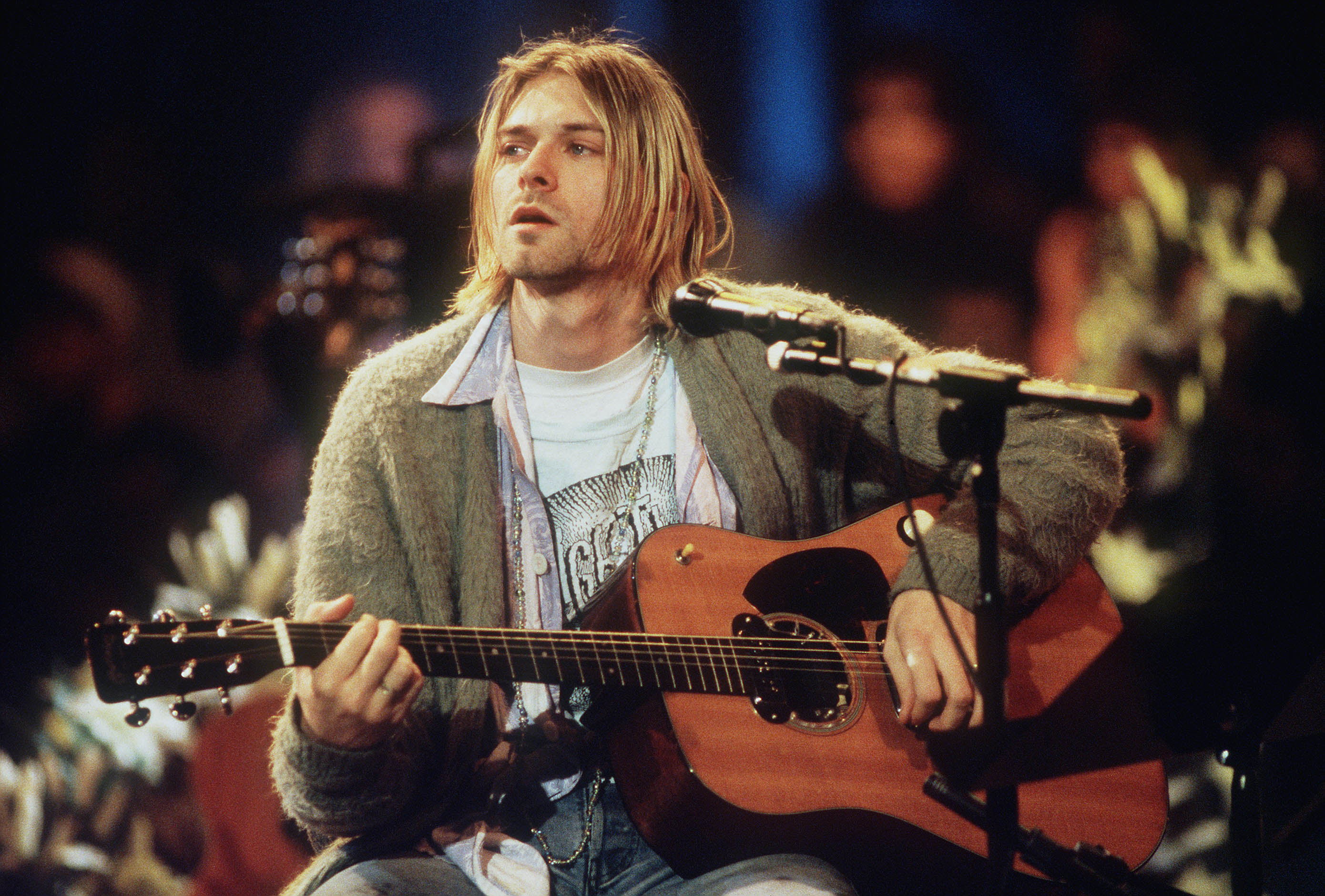 Kurt Cobain of Nirvana during the taping of MTV Unplugged at Sony Studios in New York City, 11/18/93.