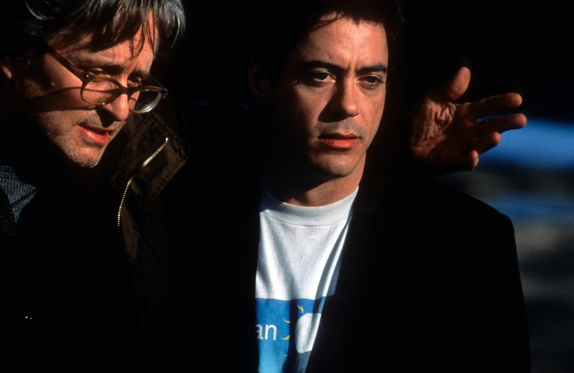 Michael Douglas and Robert Downey Jr in 'Wonder Boys