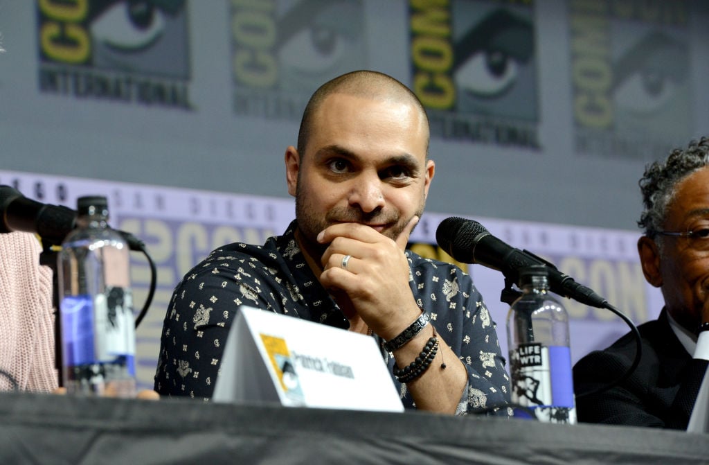 Michael Mando looks into the audience as he speaks at a Comic-Con panel.