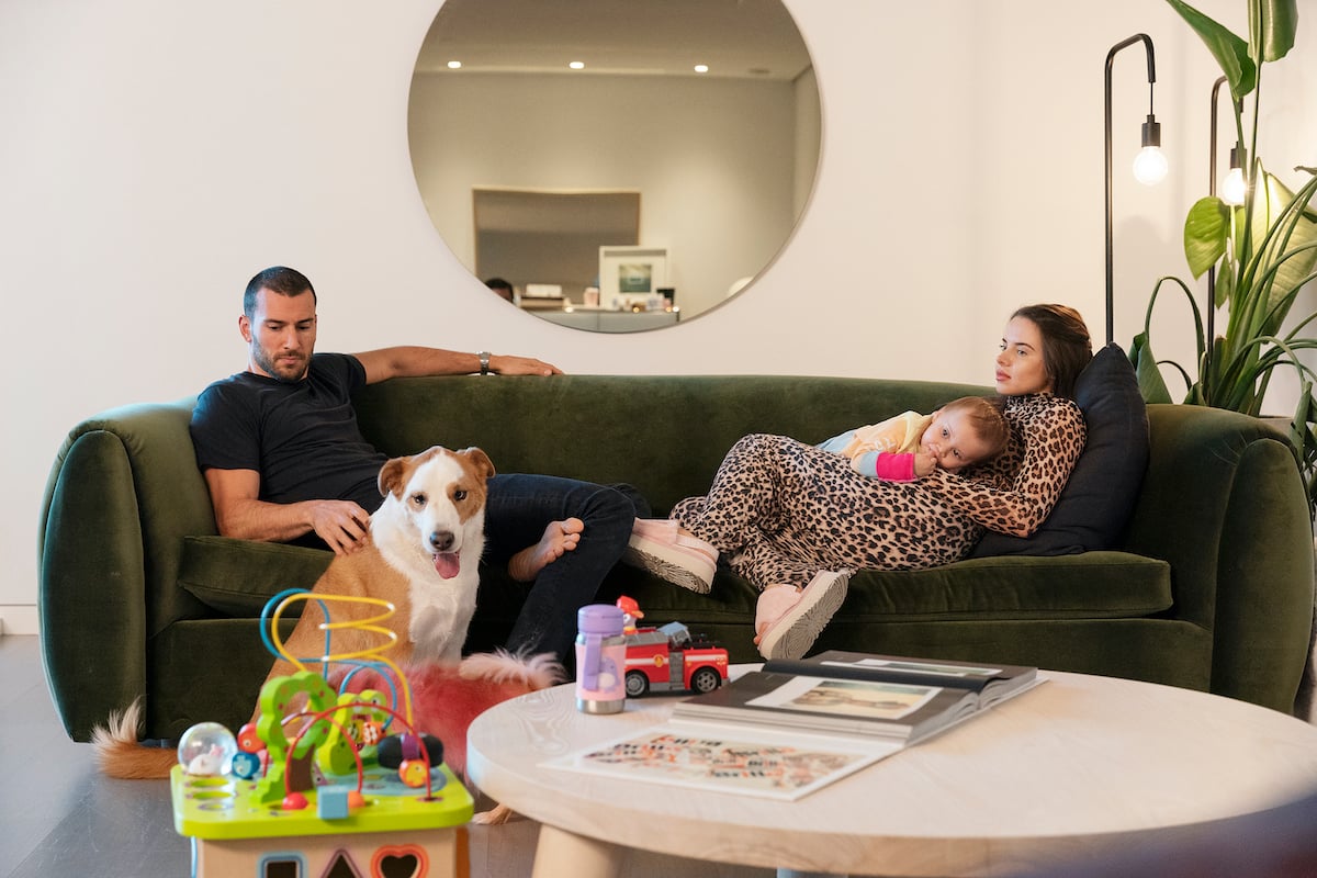 Steve Gold, Luiza Gawlowska and daughter Rose at home on Million Dollar Listing New York