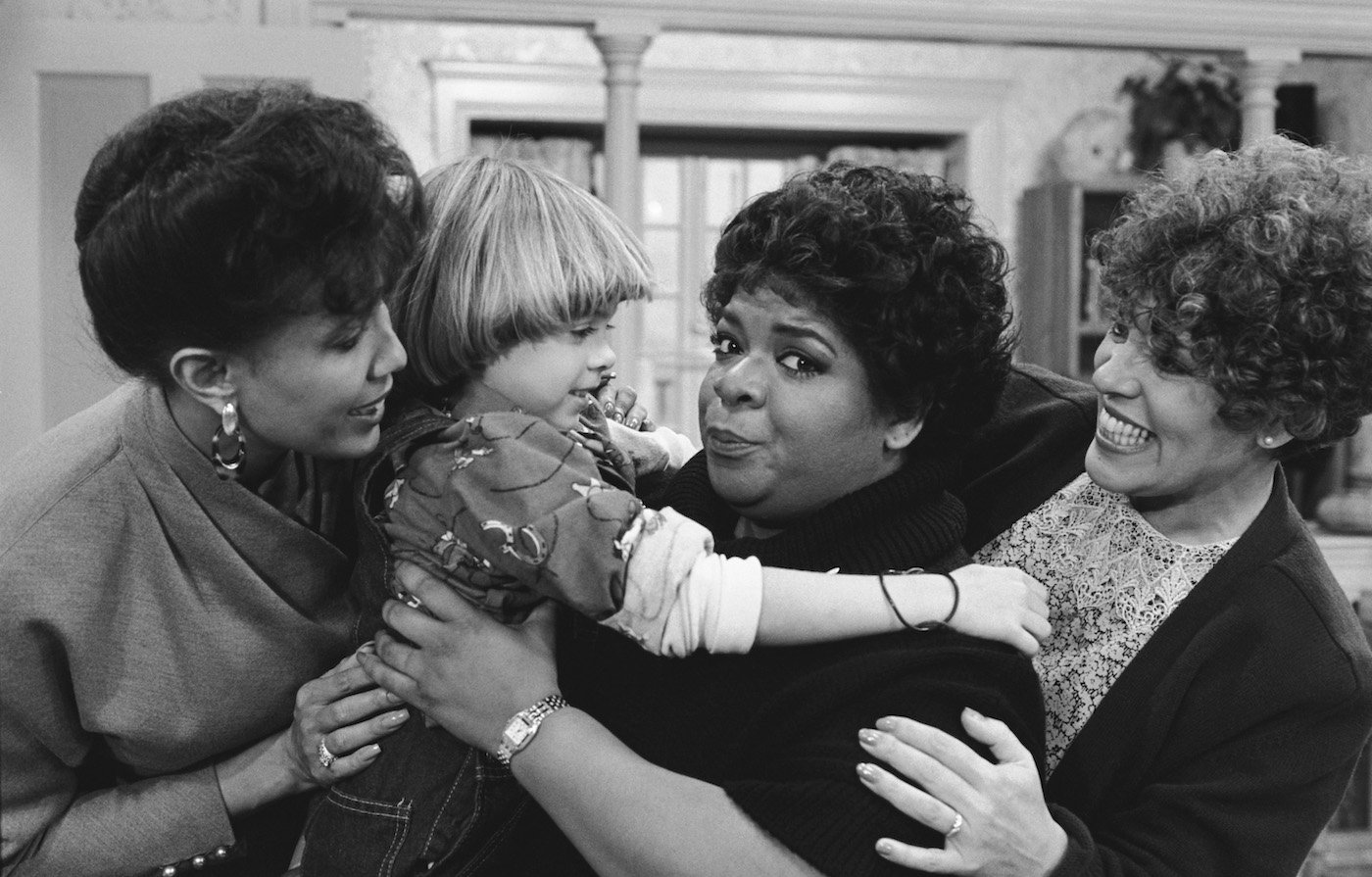 Actors Telma Hopkins, Matthew Lawrence, and Nell Carter on the TV show 'Gimme a Break' in January 1987
