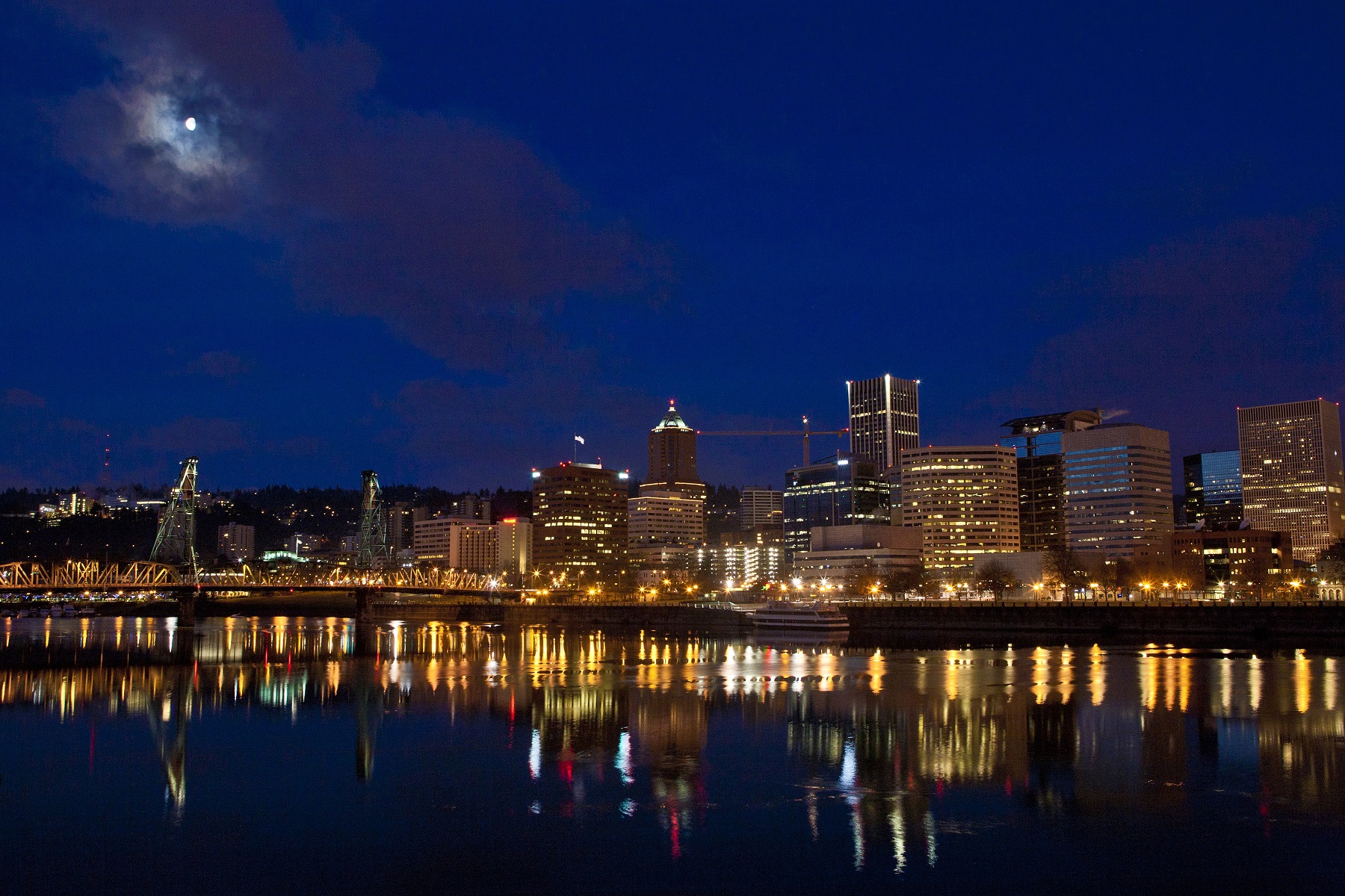 The Portland skyline is seen from the Wllamette River in 2012