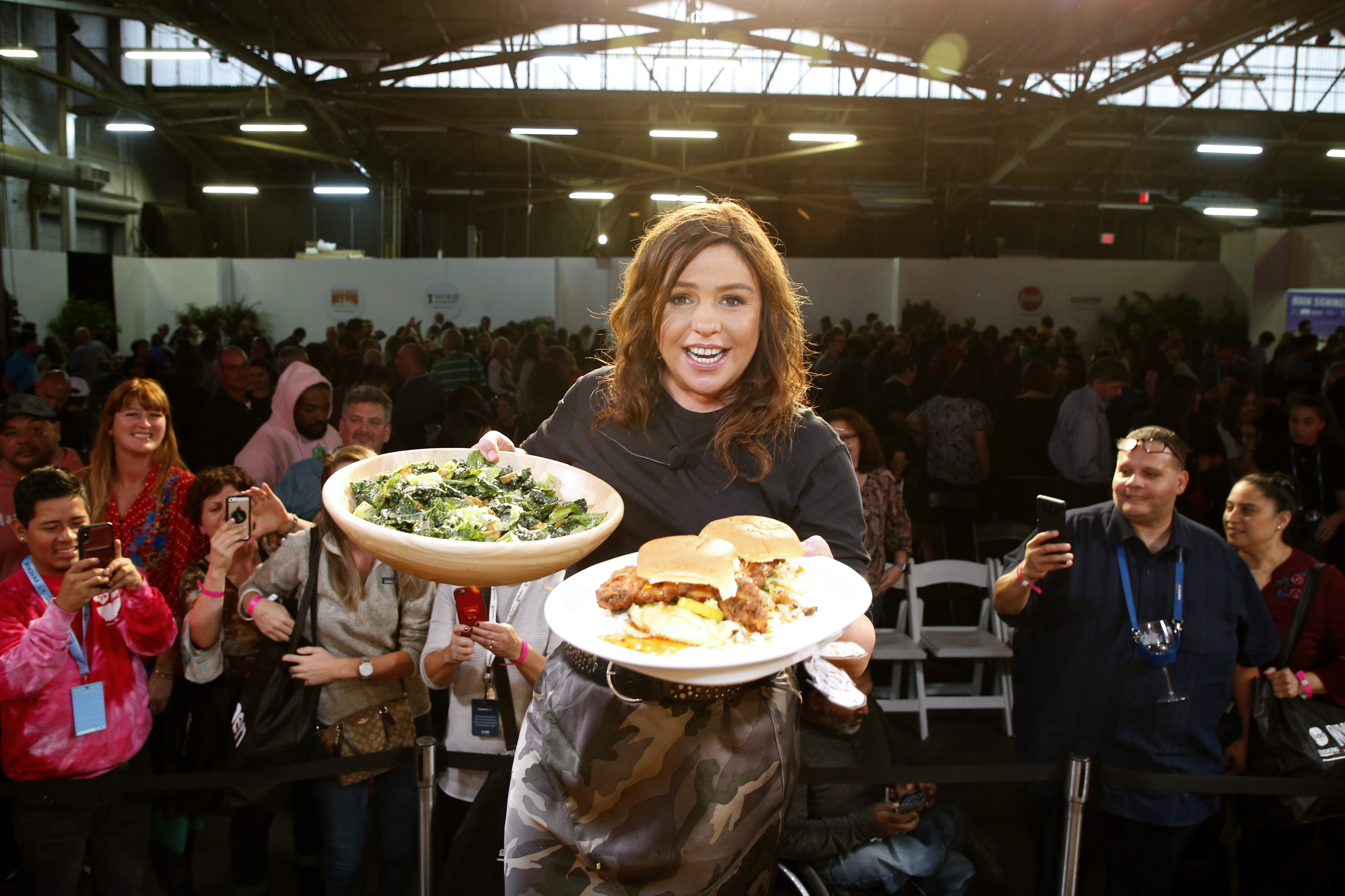 Chef Rachael Ray onstage during a culinary demonstration at the Grand Tasting presented by ShopRite featuring Culinary Demonstrations at The IKEA Kitchen presented by Capital One