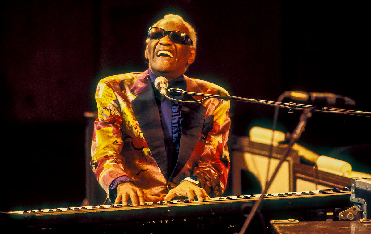 American R&;B and Soul singer and band leader Ray Charles (born Ray Charles Robinson, 1930-2004) performs at a JVC Jazz Festival concert at Avery Fisher Hall at Lincoln Center, New York, New York, June 29, 1994.