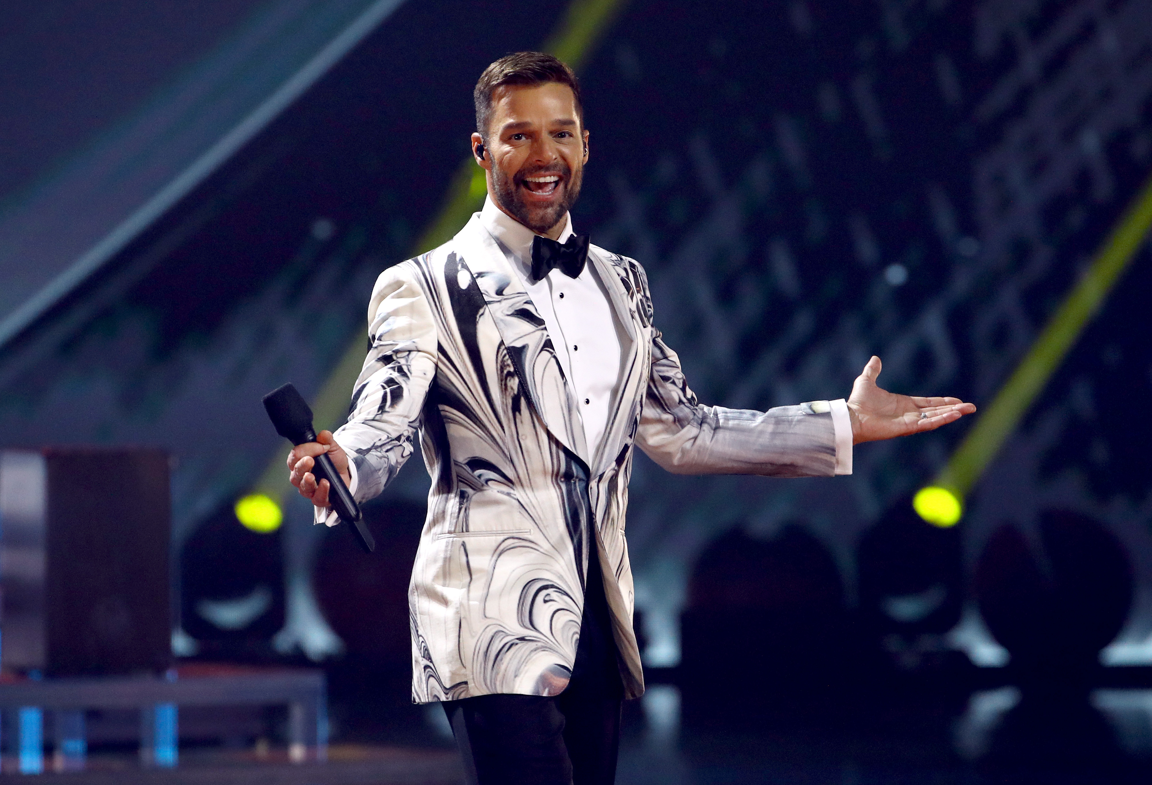 Ricky Martin speaking onstage during the 20th annual Latin GRAMMY Awards