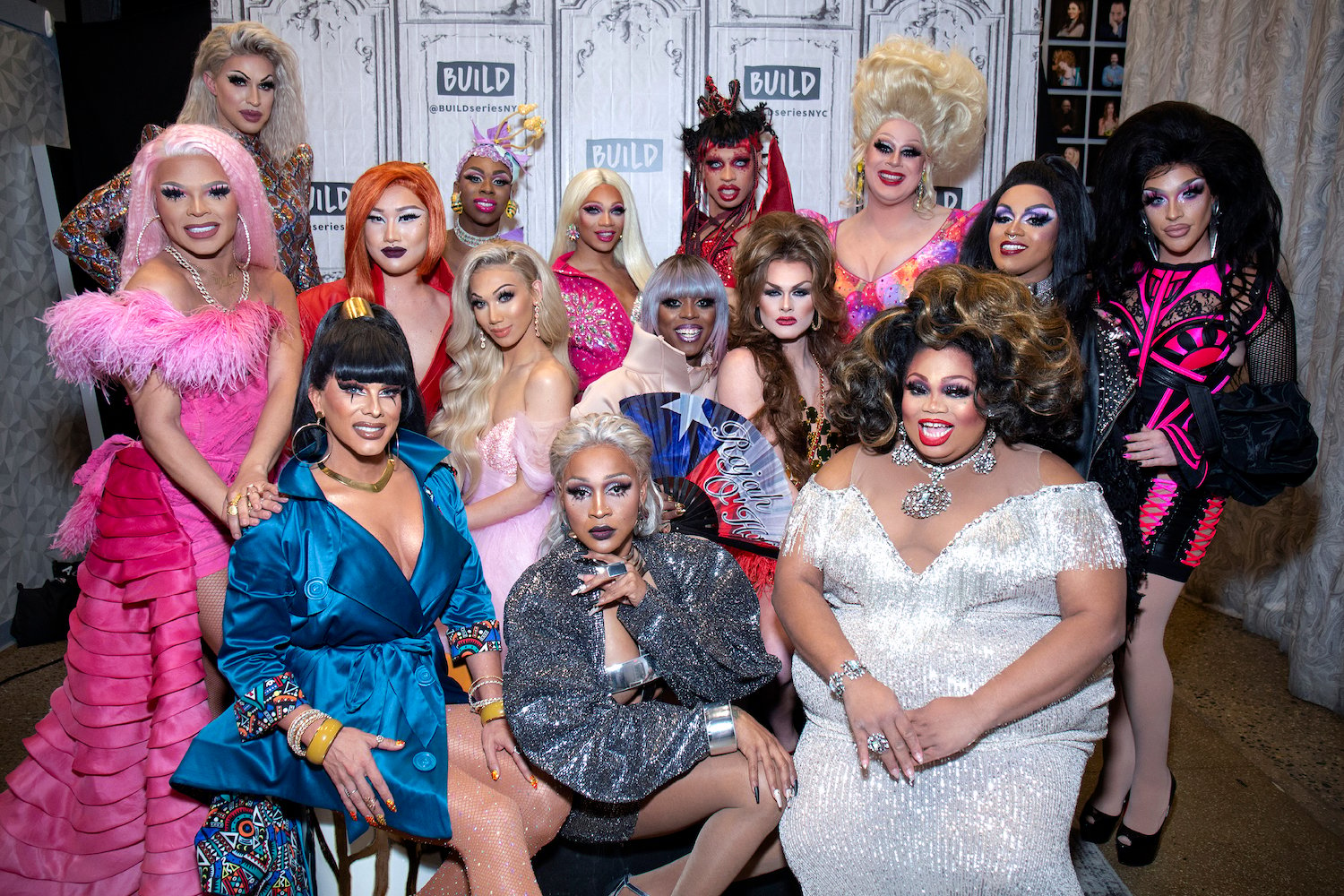 The cast of 'RuPaul's Drag Race Season 11' posing together, in drag, for a picture in New York