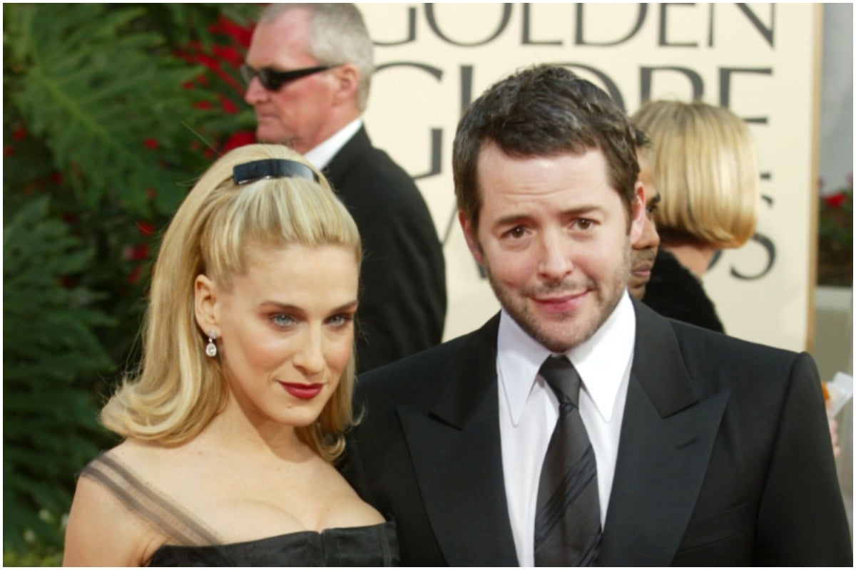 Sarah Jessica Parker and Matthew Broderick posing on the 'Golden Globes' red carpet