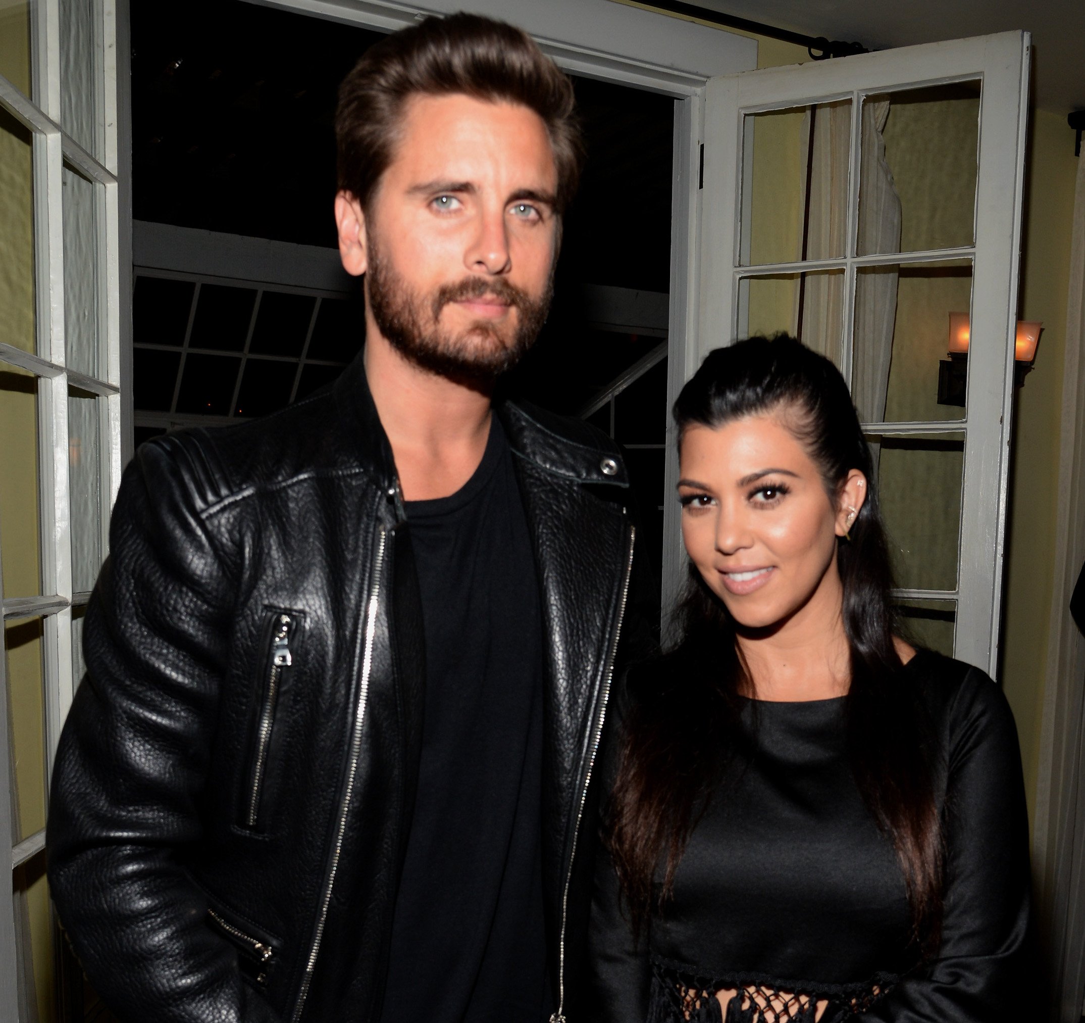 Scott Disick and Kourtney Kardashian attending the Calvin Klein Jeans' celebration launch of the #mycalvins Denim Series in 2015