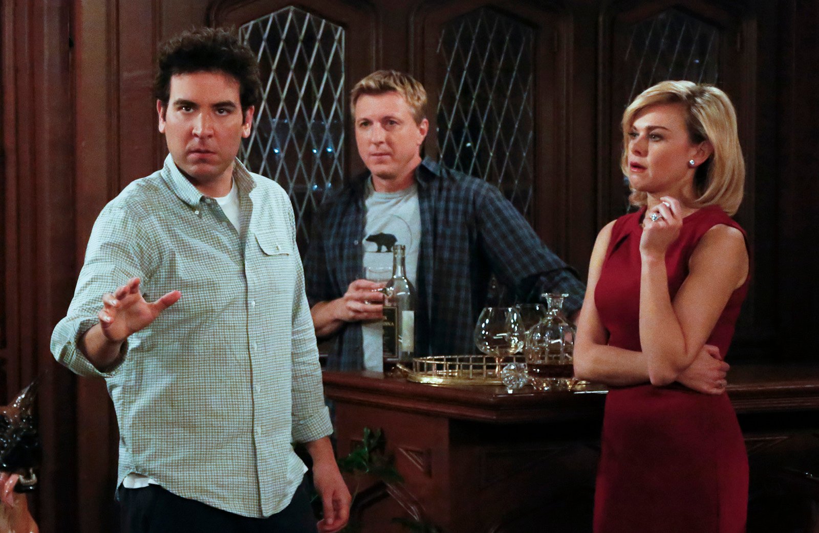 Ted Mosby, The Captain, and Becky on 'How I Met Your Mother'