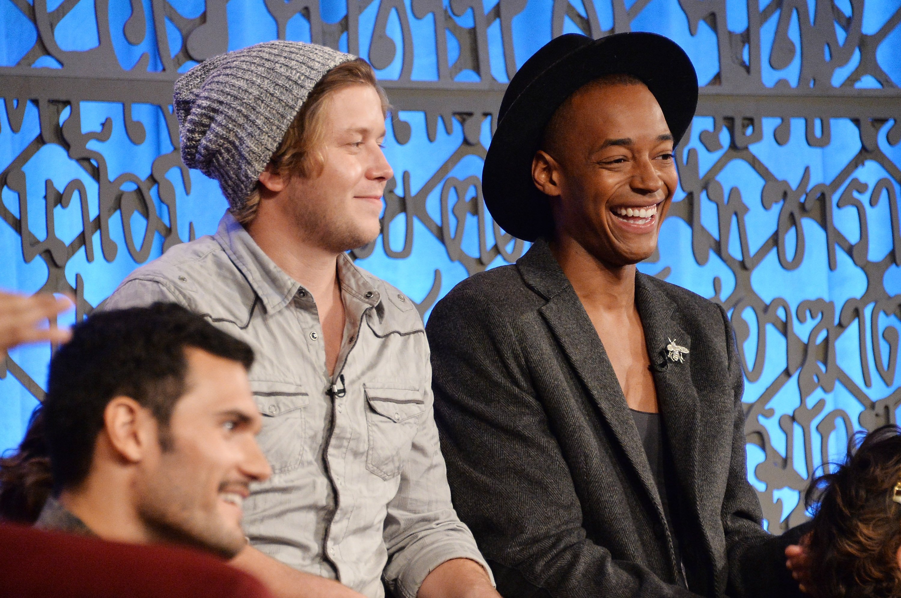 TV personalities Ryan Knight (L) and Preston Roberson-Charles appear on MTV's "The Challenge: Rivals II" final episode and reunion party