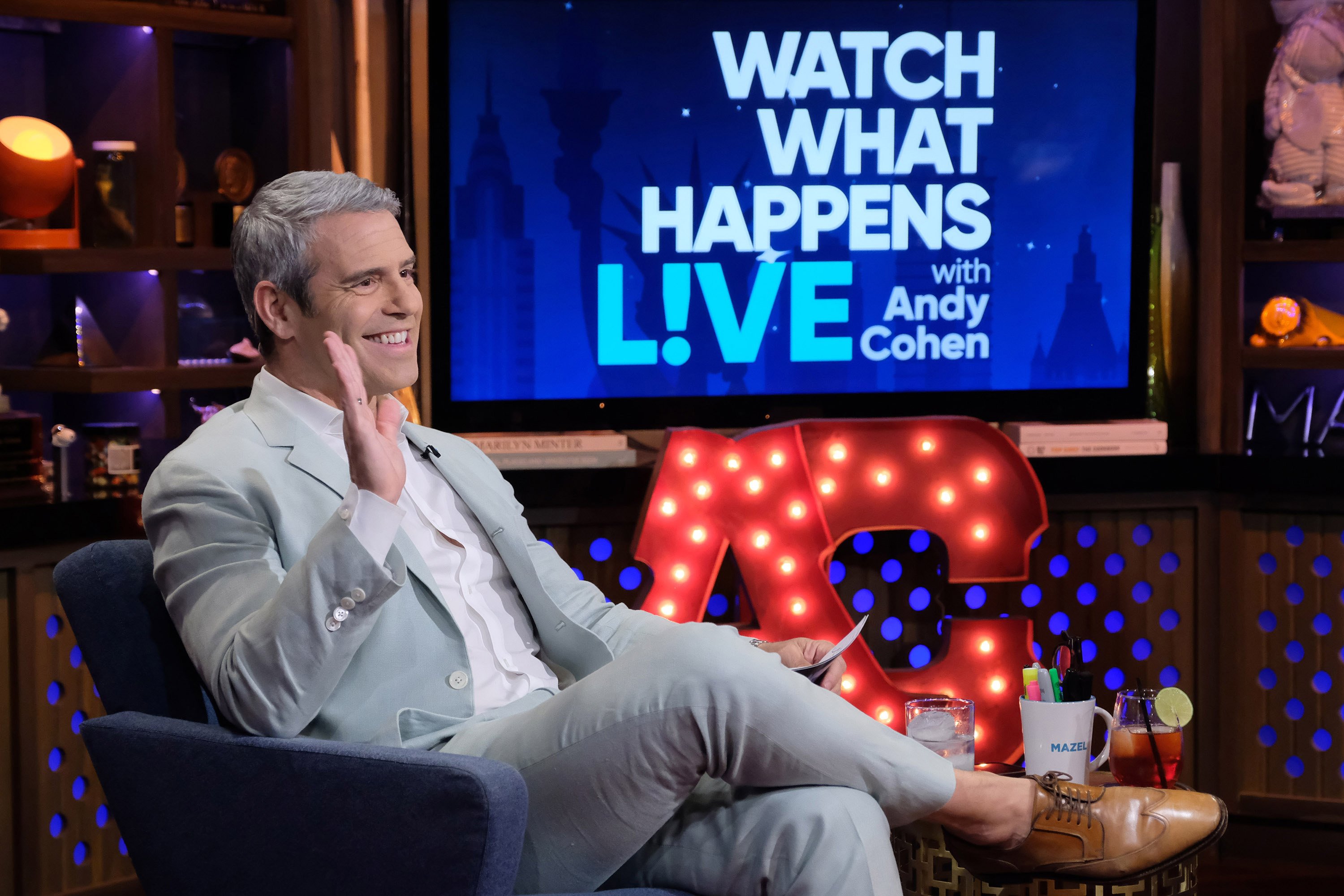 Andy Cohen on the set of 'Watch What Happens Live'