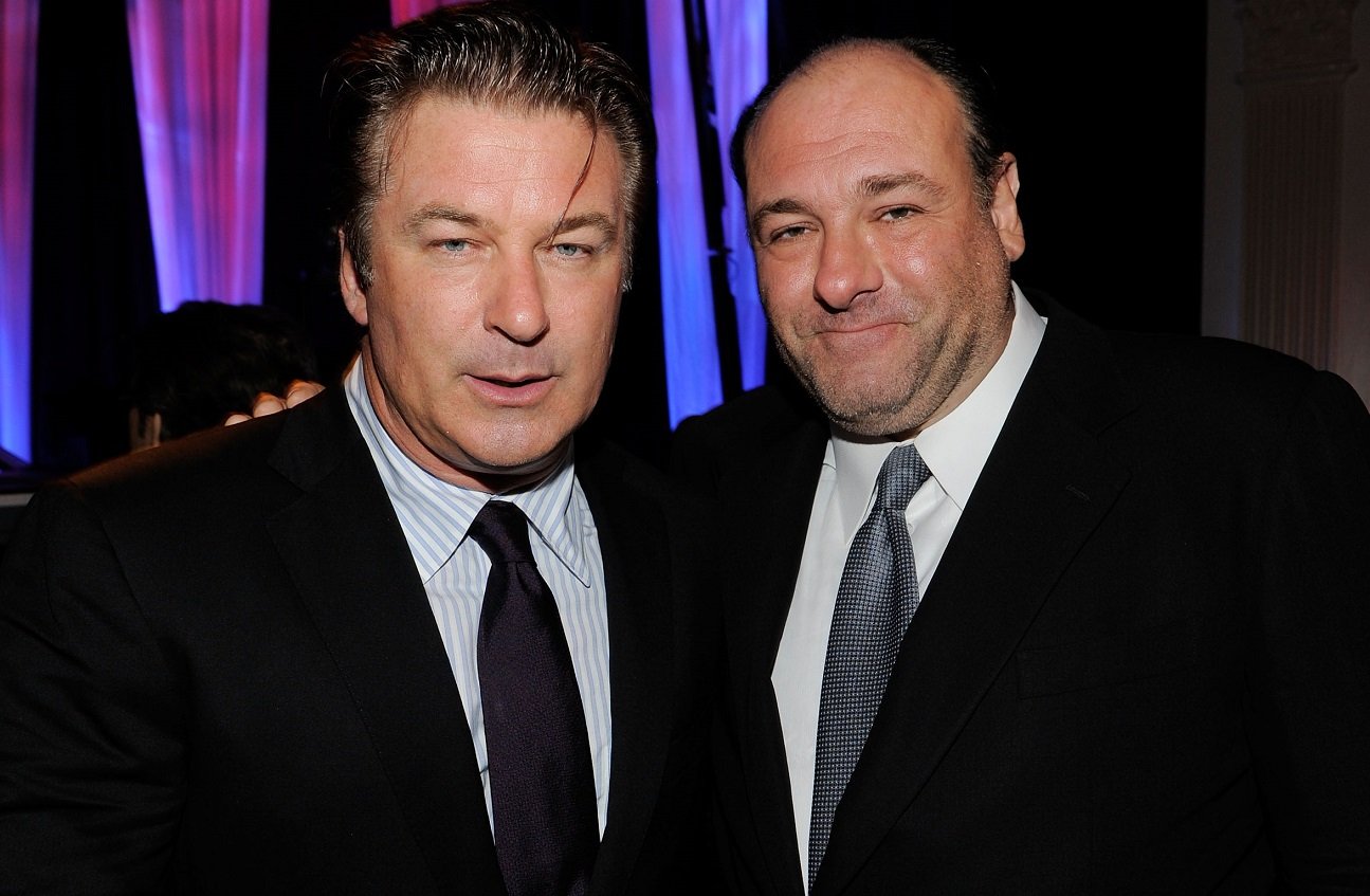 Alec Baldwin and James Gandolfini pose and smile together in 2010.