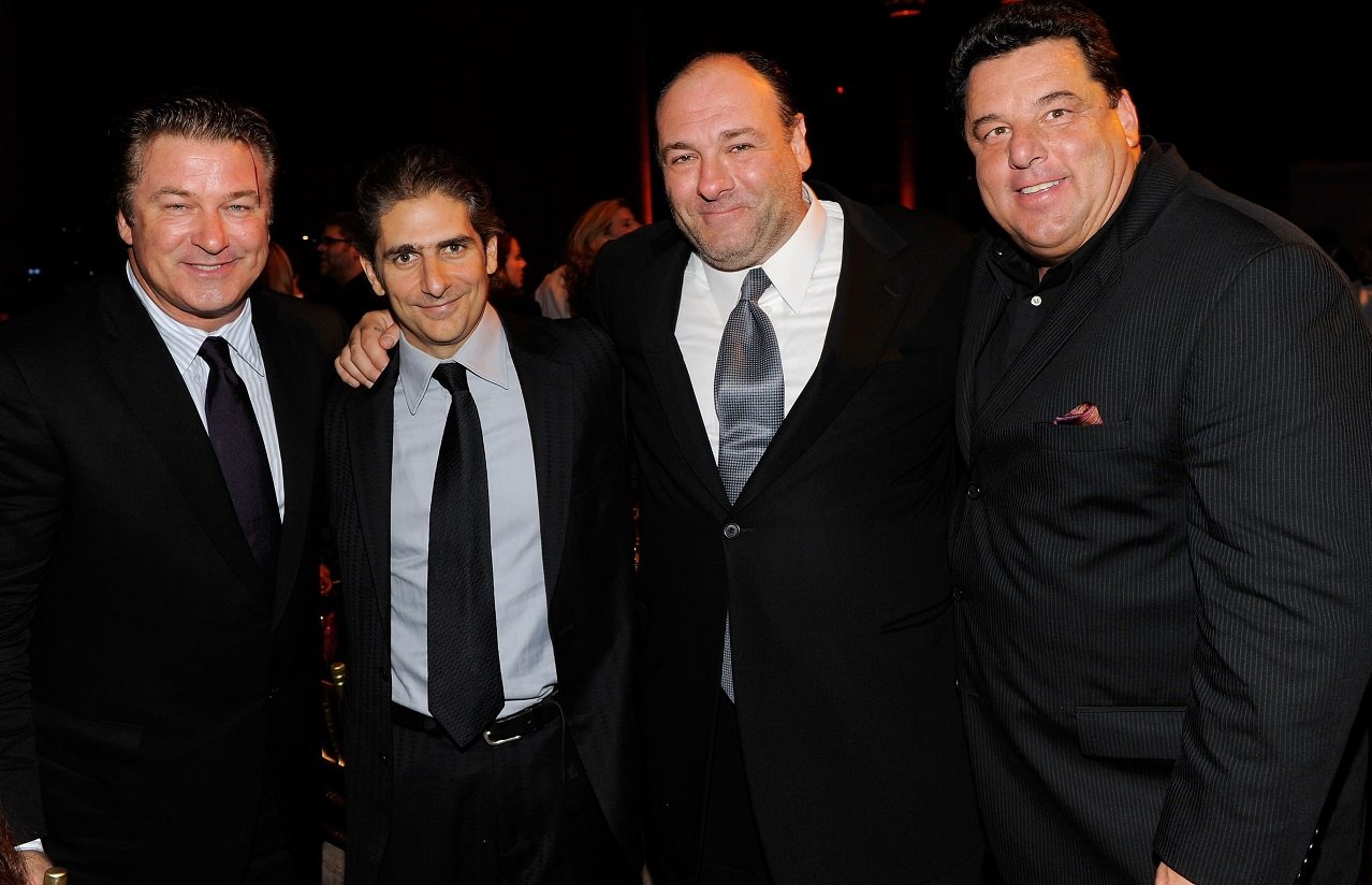 Alec Baldwin, Michael Imperioli, James Gandolfini and Steve Schirripa pose together at a charity event in 2010.