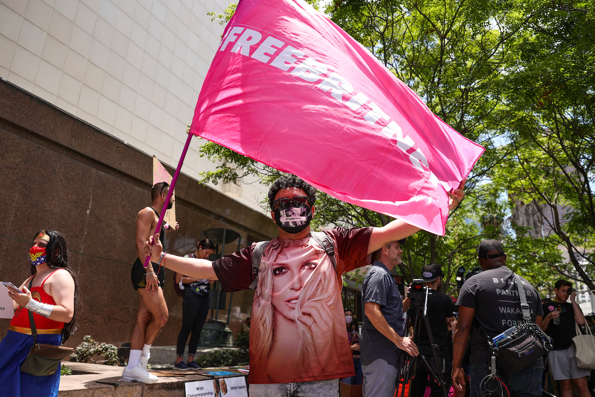 Fans outside the LA courthouse in the #FreeBritney Rally
