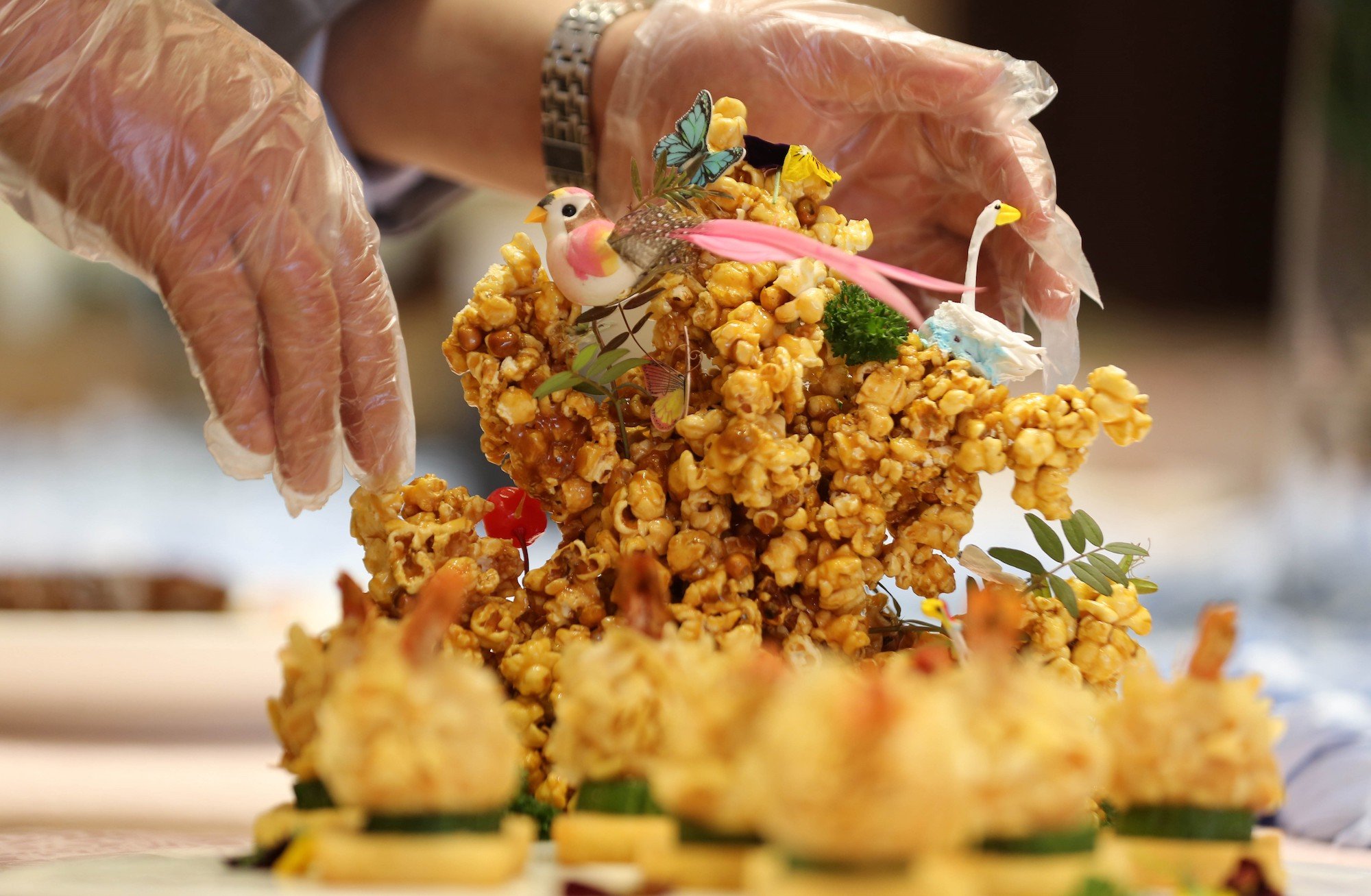 A chef prepares food