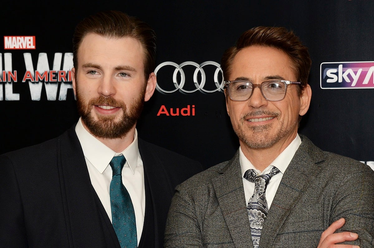 Chris Evans and Robert Downey Jr. in 2016