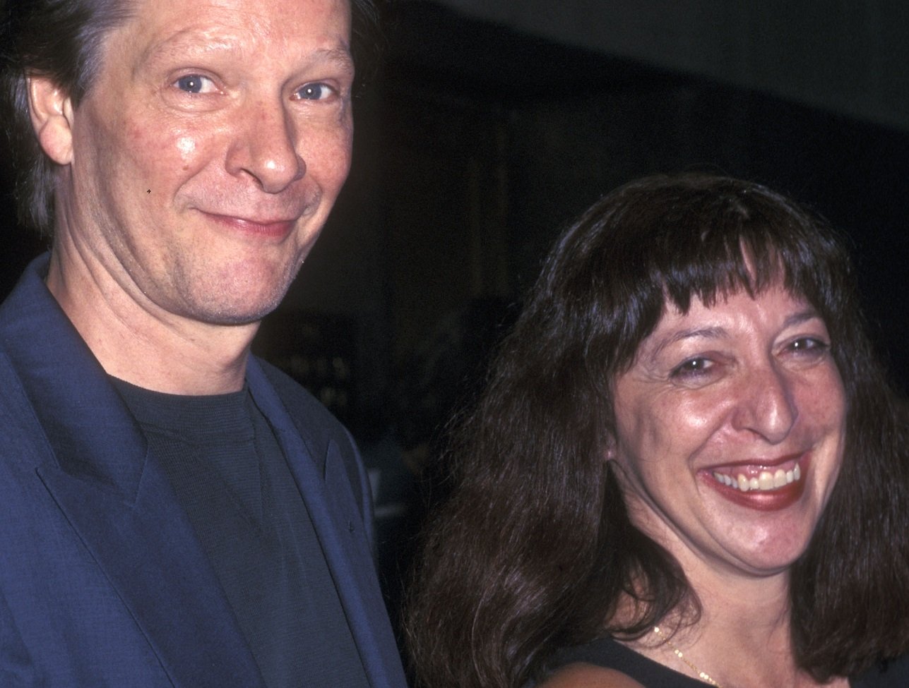 Chris Copper and Marianne Leone laugh prior to a 'Sopranos' screening.