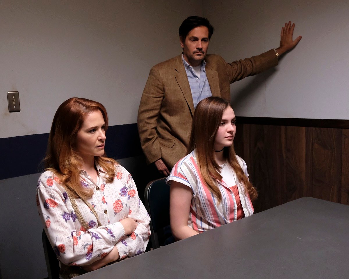 (L-R): Sarah Drew as Cindy Turner, Chiara Aurelia as Jeanette Turner, and Michael Landes as Greg Turner in 'Cruel Summer'