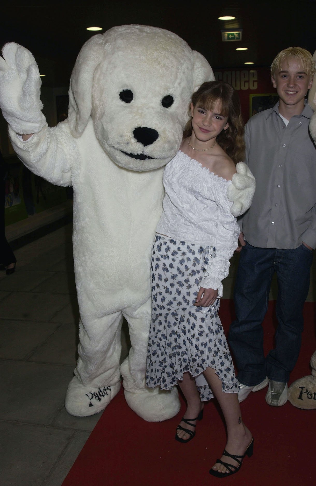 Emma Watson and Tom Felton from the Harry Potter film series at the London premiere of Scooby-Doo in 2002