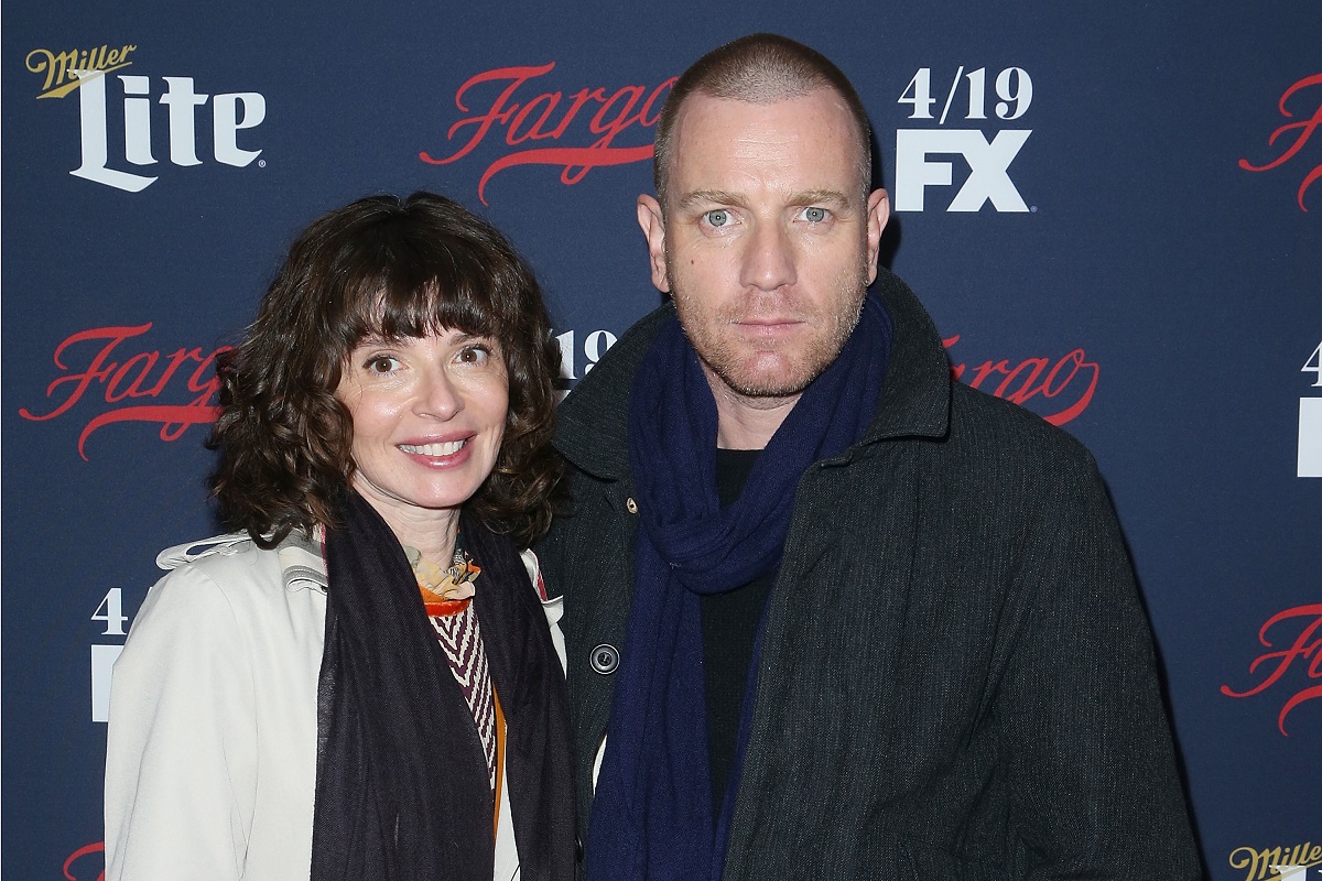 Eve Mavrakis and Ewan McGregor (R) attend FX's 2017 Upfront on April 6, 2017, in New York City. 