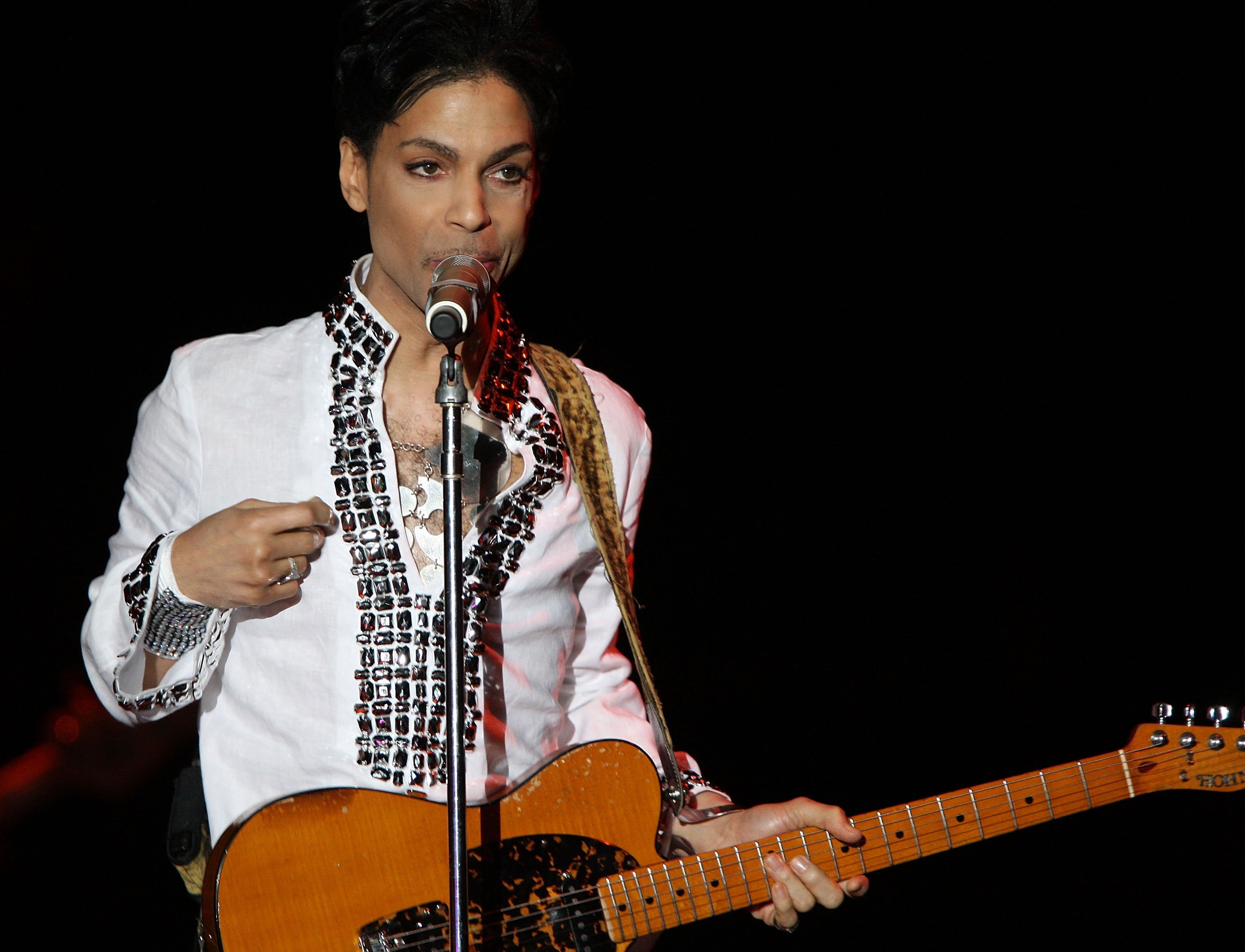 Prince with a guitar