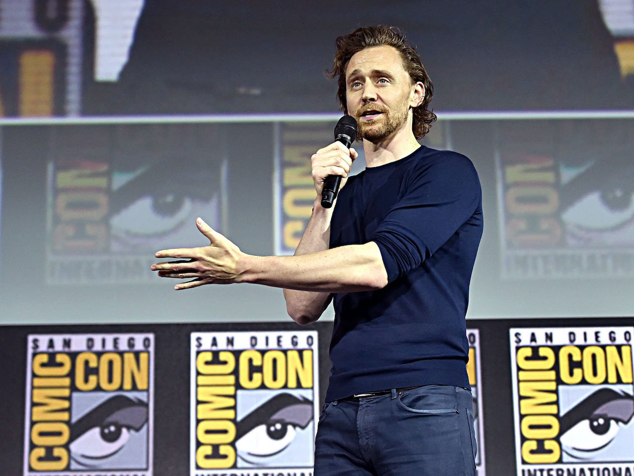 Tom Hiddleston of Marvel Studios' 'Loki' at the San Diego Comic-Con International 2019 Marvel Studios Panel 