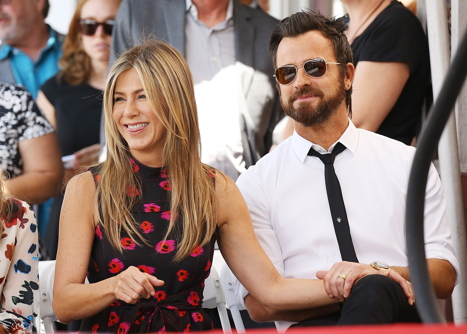 Jennifer Aniston and Justin heroux at the Hollywood Walk of Fame