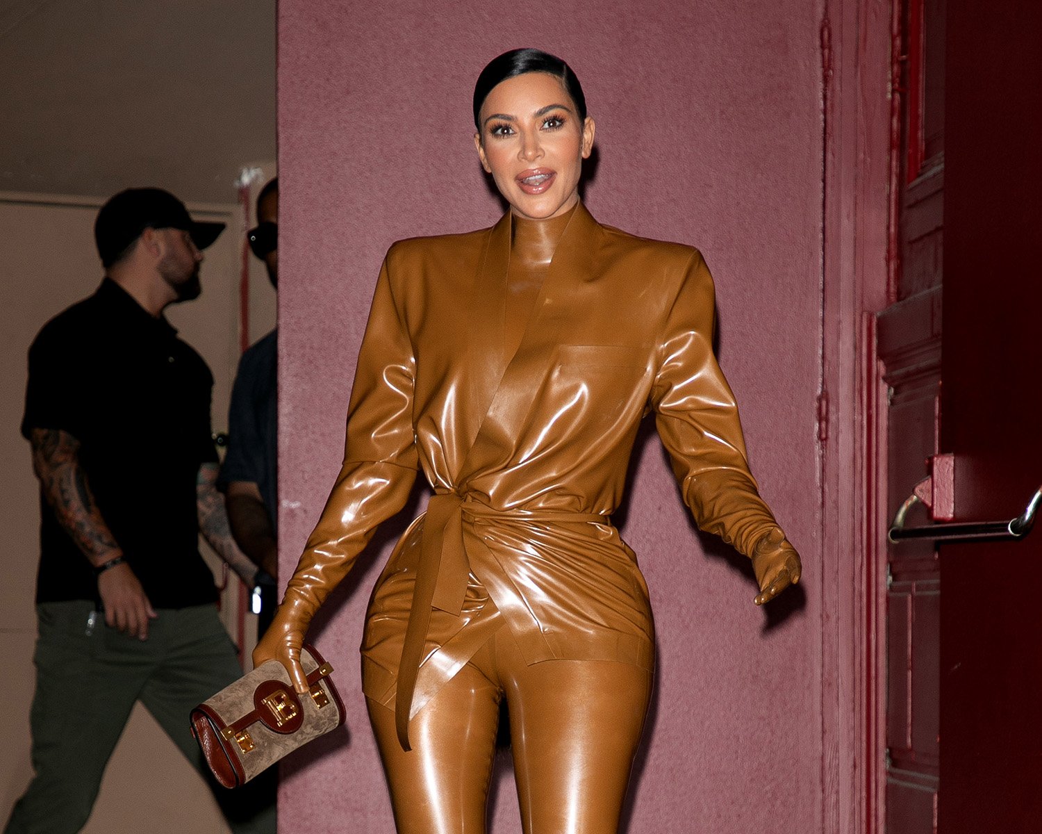Kim Kardashian West at Kanye West's Sunday Service during Paris Fashion Week
