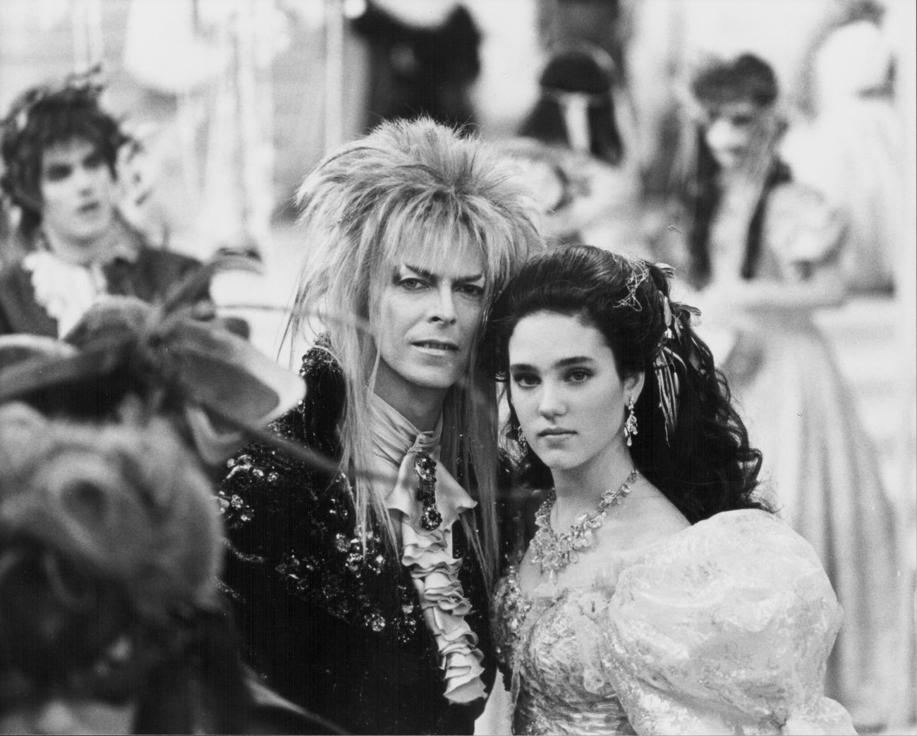 David Bowie and Jennifer Connelly in a scene from the movie 'Labyrinth', 1986