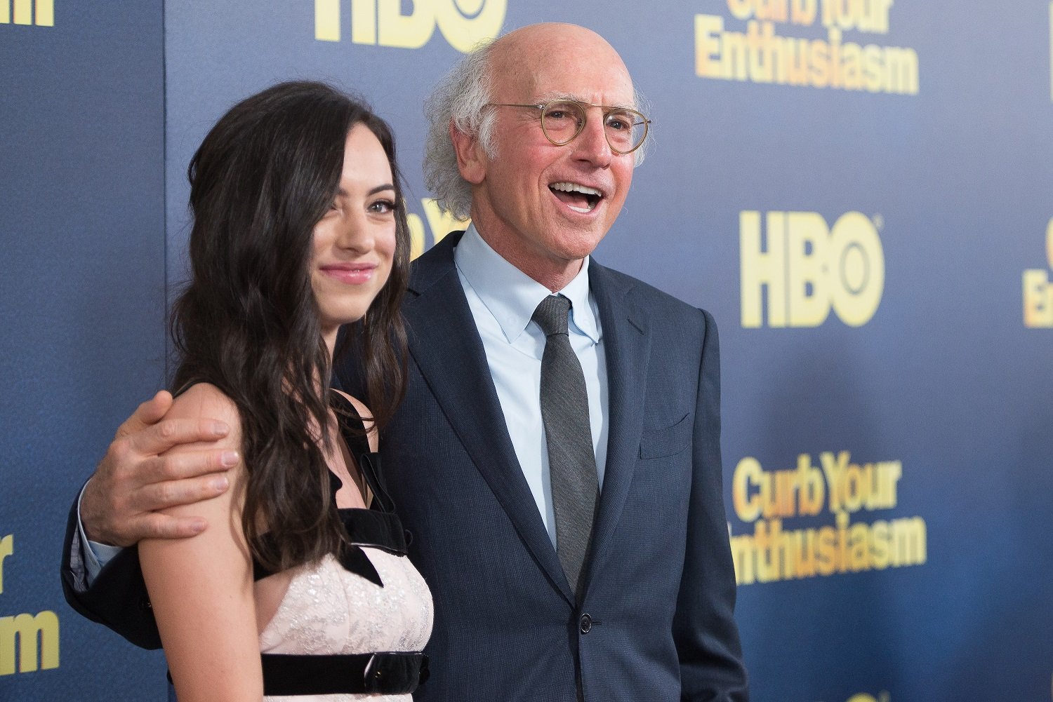 Cazzie David and Larry David attend the Curb Your Enthusiasm Season 9 premiere at SVA Theater on September 27, 2017 in New York City.
