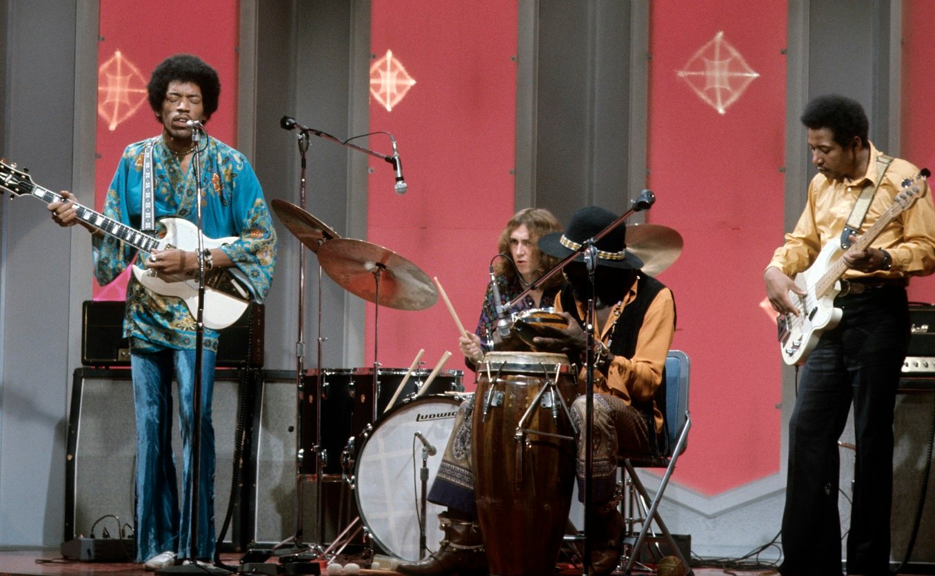 Jimi Hendrix Experience performing inside a TV studio in 1969