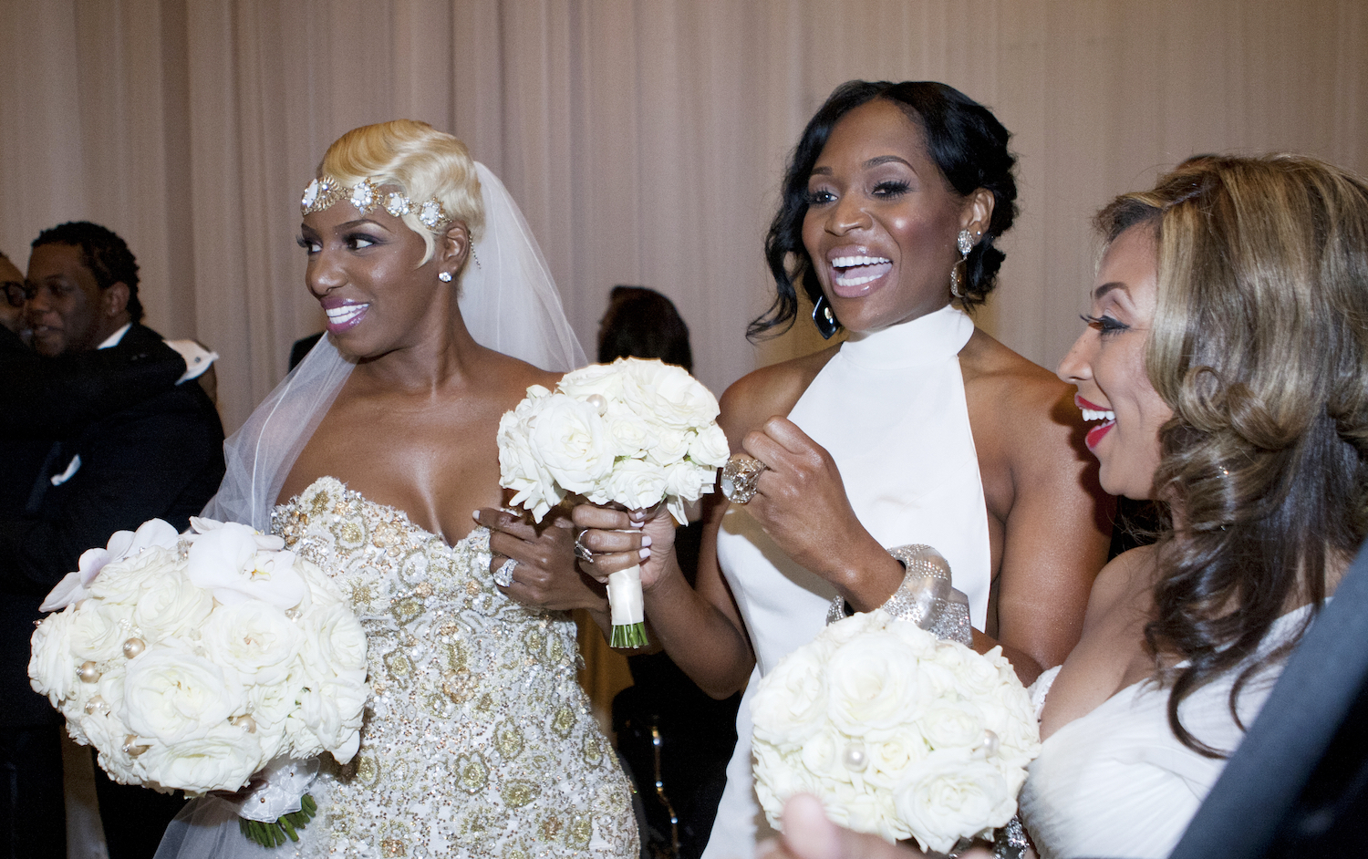 Nene Leakes dressed as a bride alongside Marlo Hampton in 2013