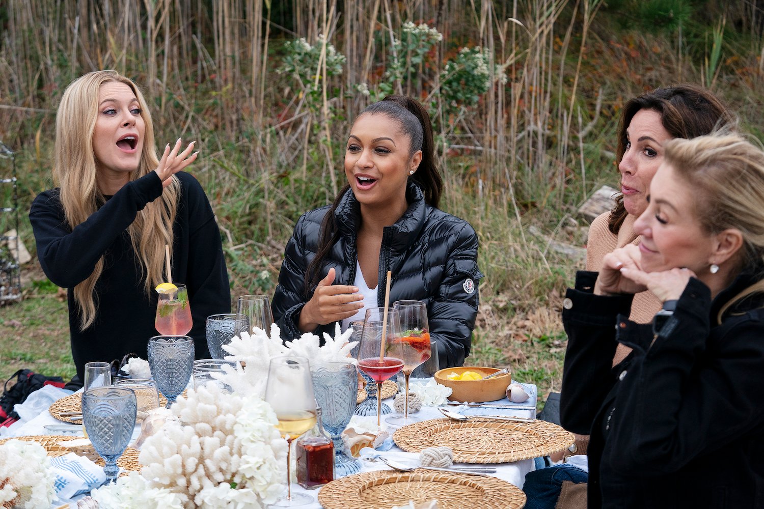 Leah McSweeney, Eboni K. Williams, Luann de Lesseps, and Ramona Singer during a 'RHONY' Season 13 scene