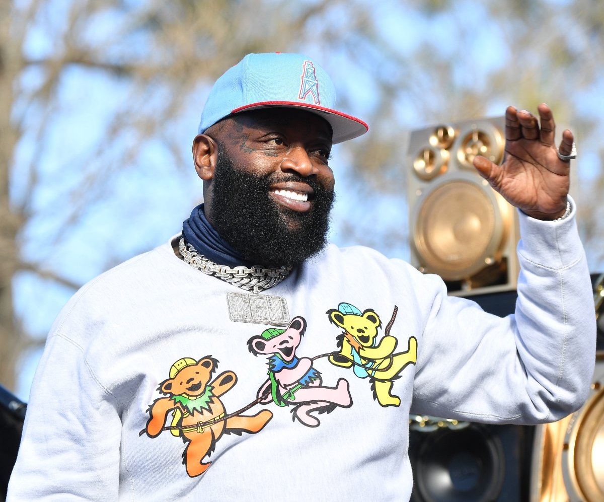 Rick Ross performs onstage during ‘Joy To Polls’ pop-up concert in Atlanta, Georgia