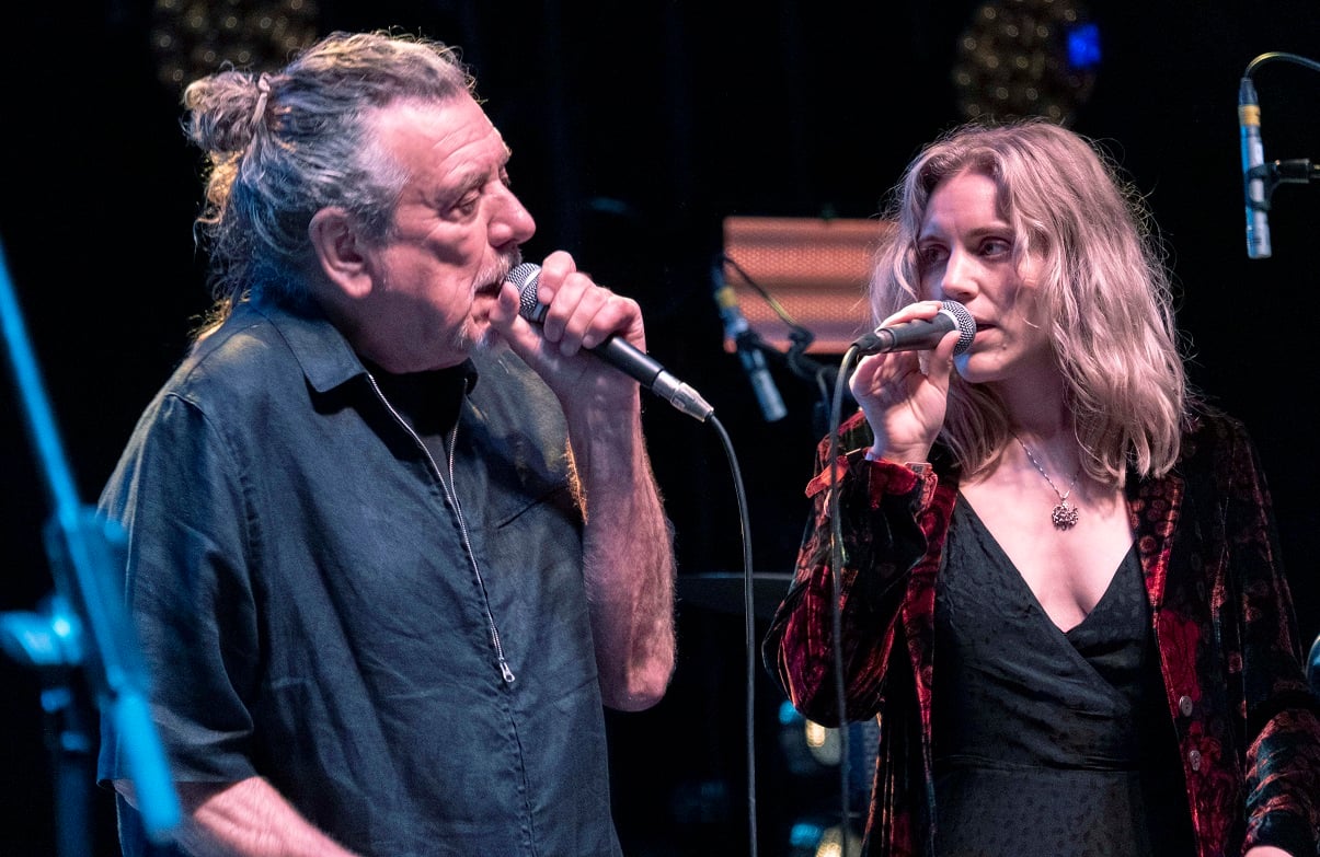 Robert Plant and Suzi Dian performing on stage in 2019